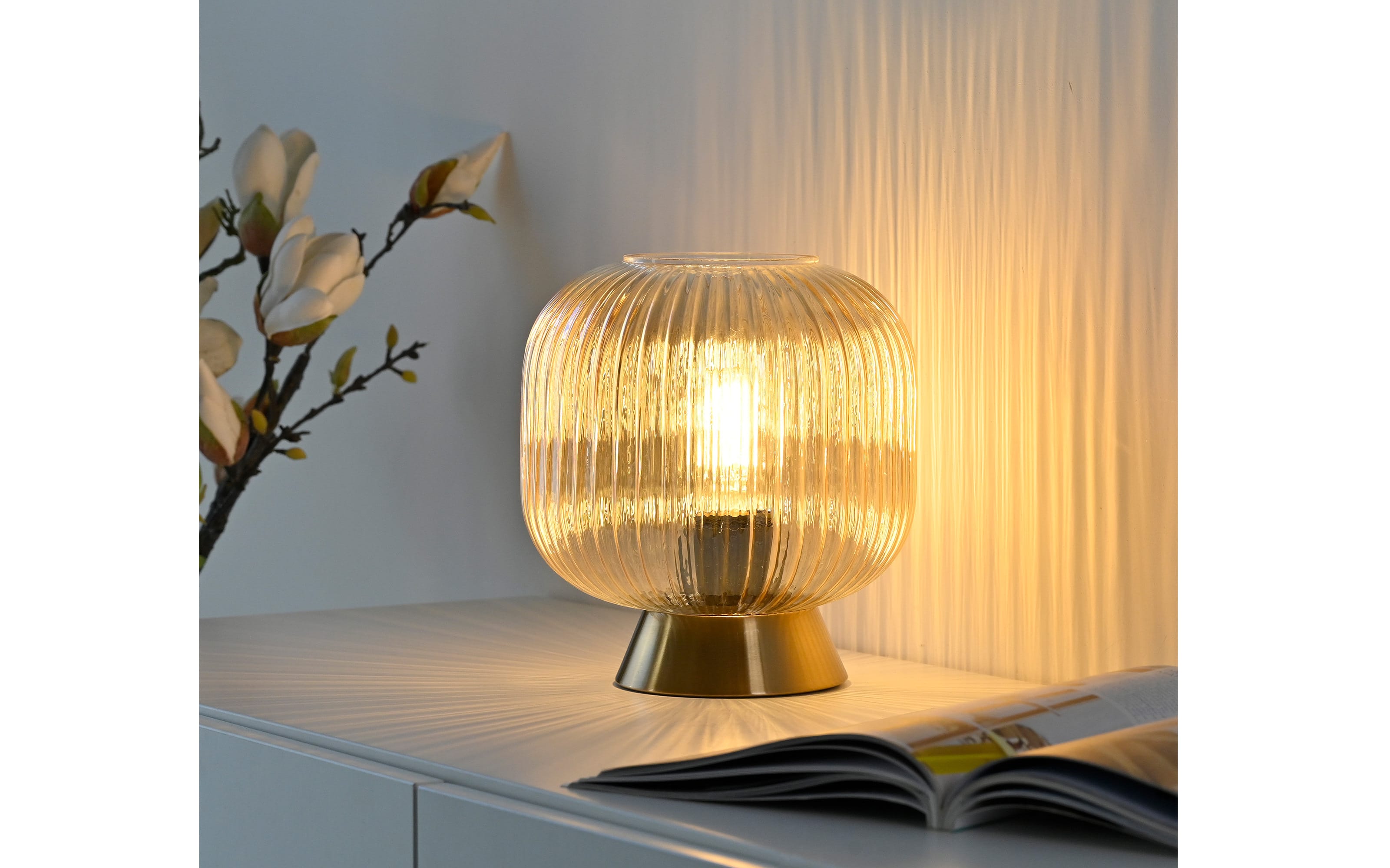 Tischleuchte Nami, amberfarbig