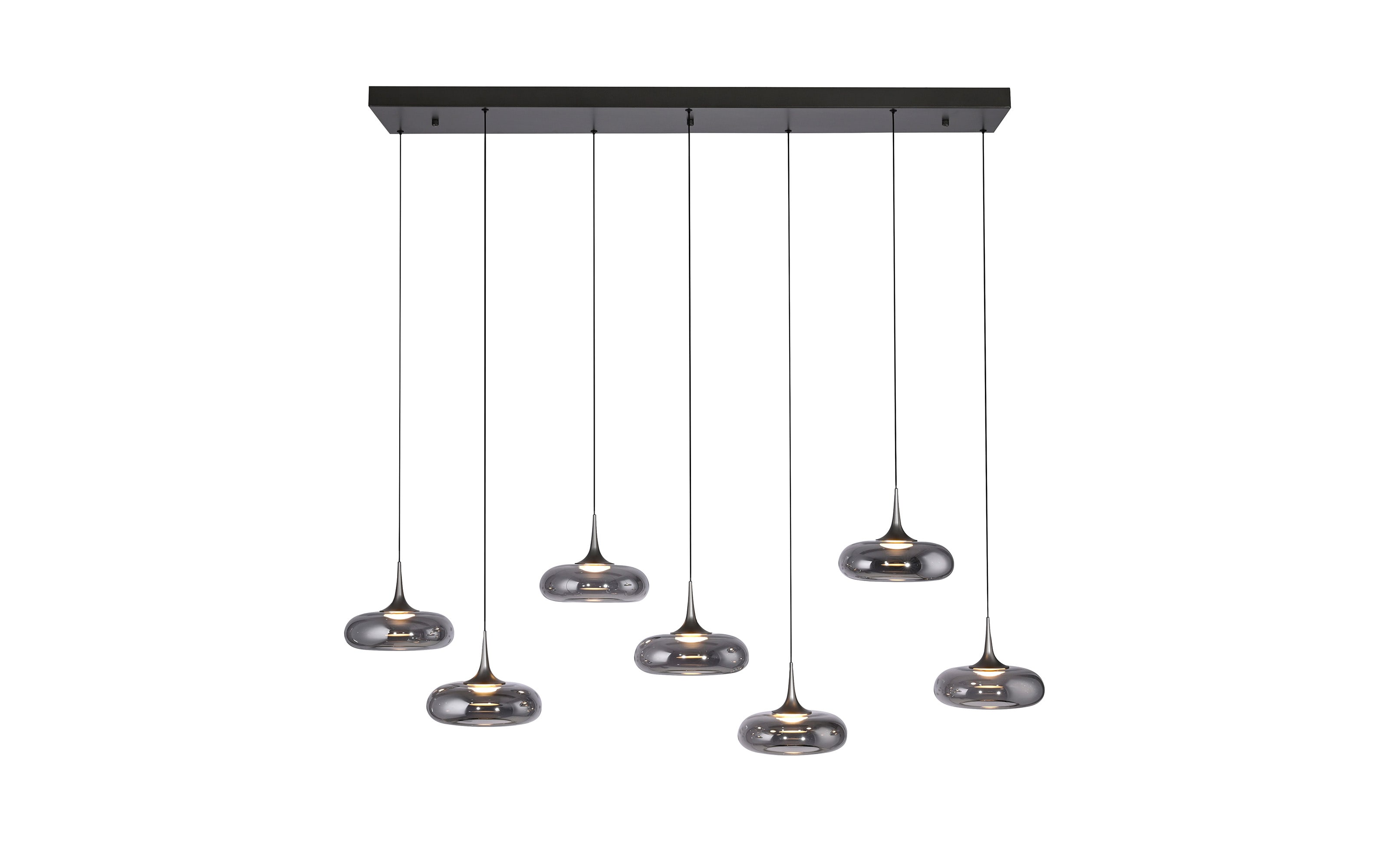 LED-Pendelleuchte Posh, grau, 7-flammig