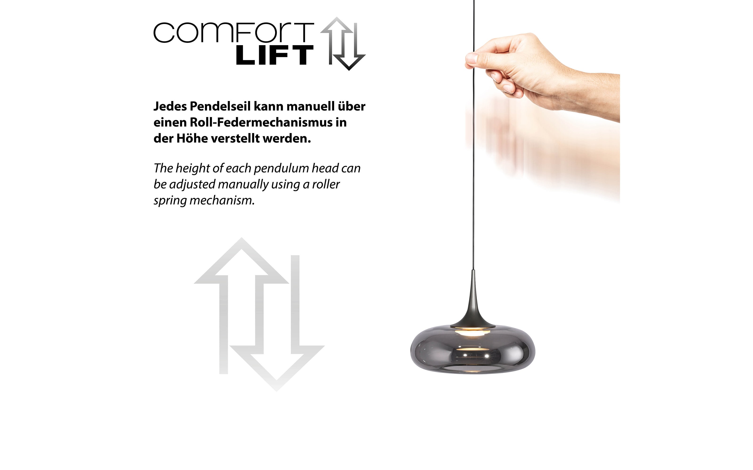 LED-Pendelleuchte Posh, grau, 3-flammig