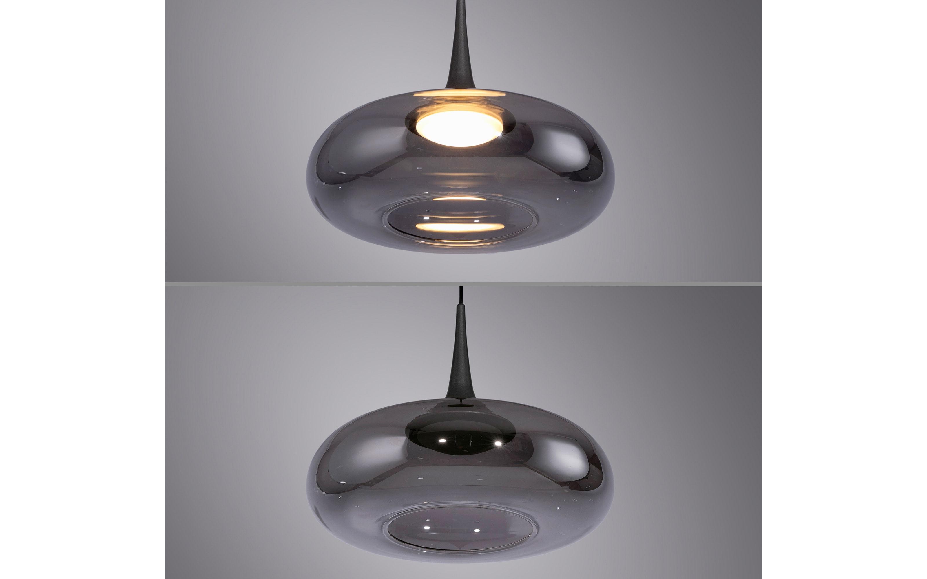 LED-Pendelleuchte Posh, grau, 1-flammig