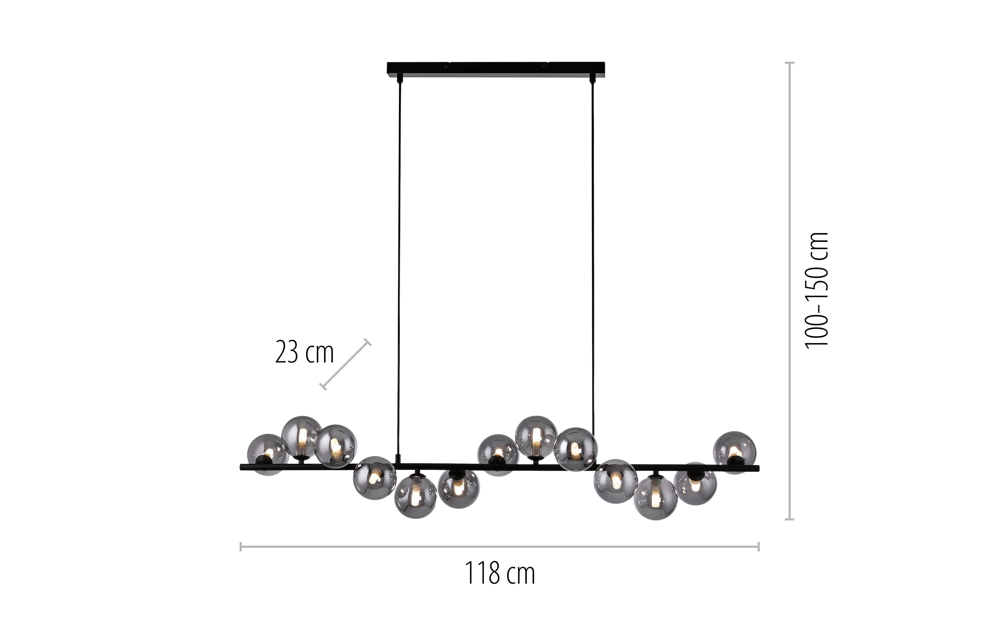 LED-Pendelleuchte Dubai, schwarz/grau