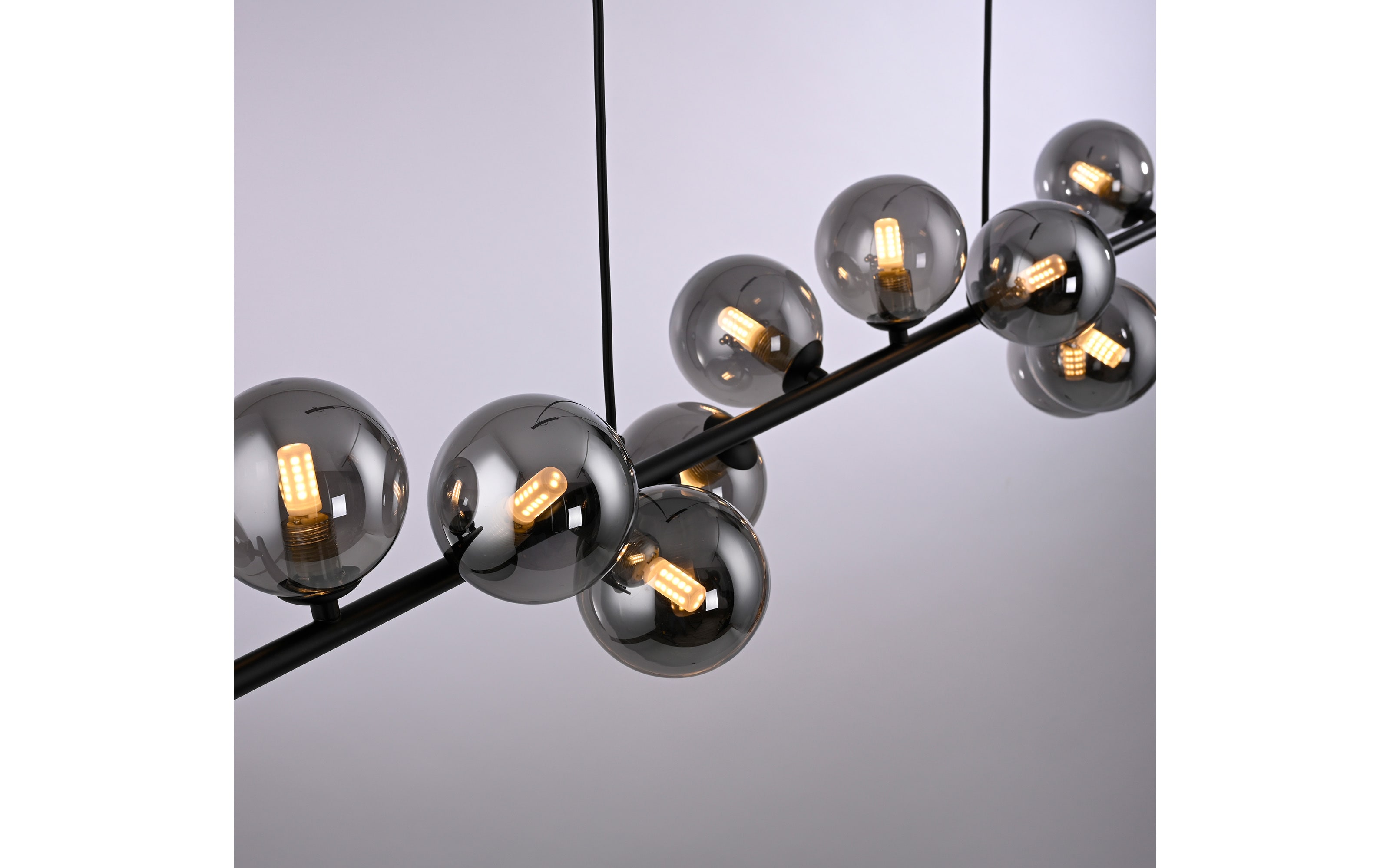 LED-Pendelleuchte Dubai, schwarz/grau