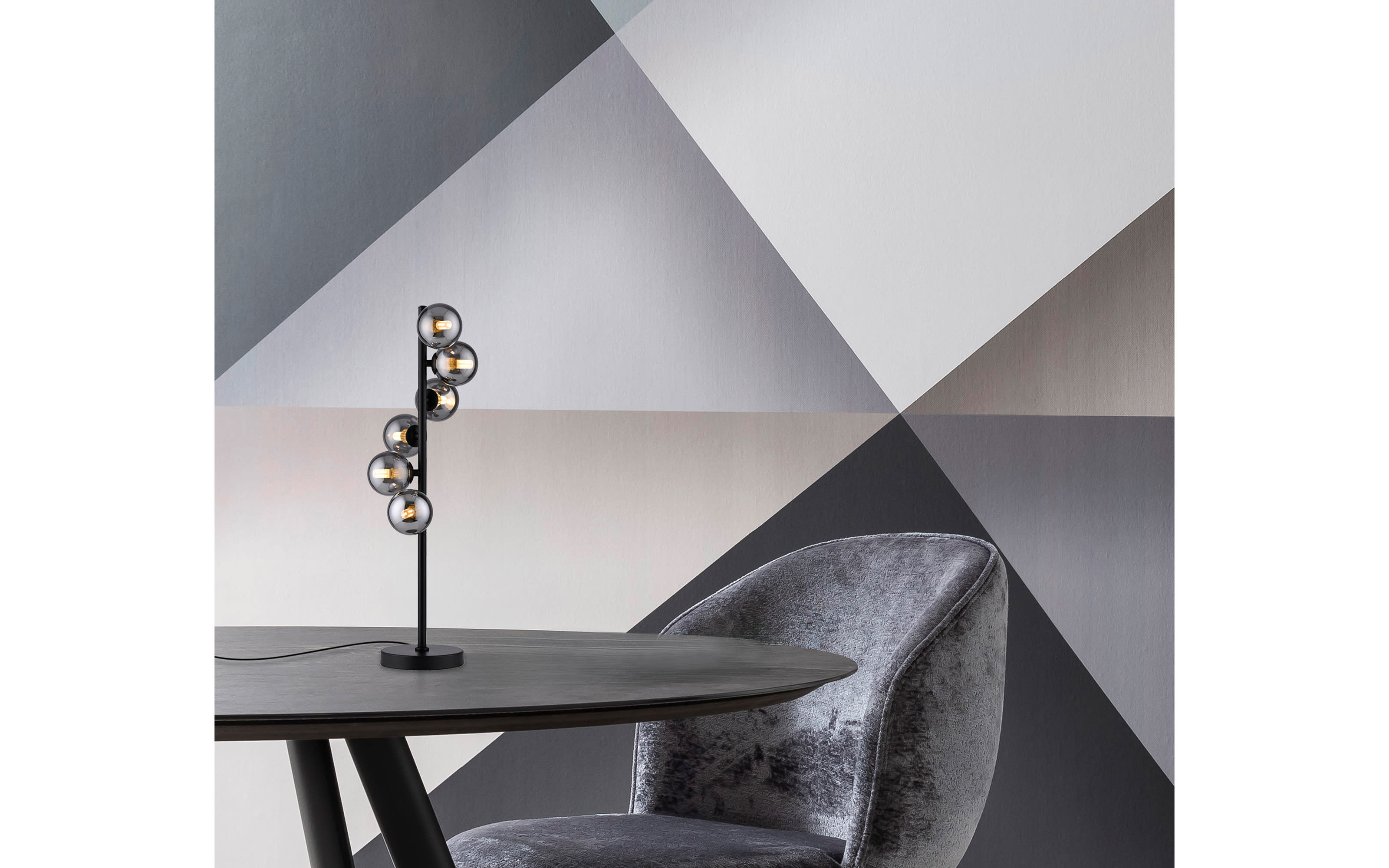 LED-Tischleuchte Dubai, schwarz/grau