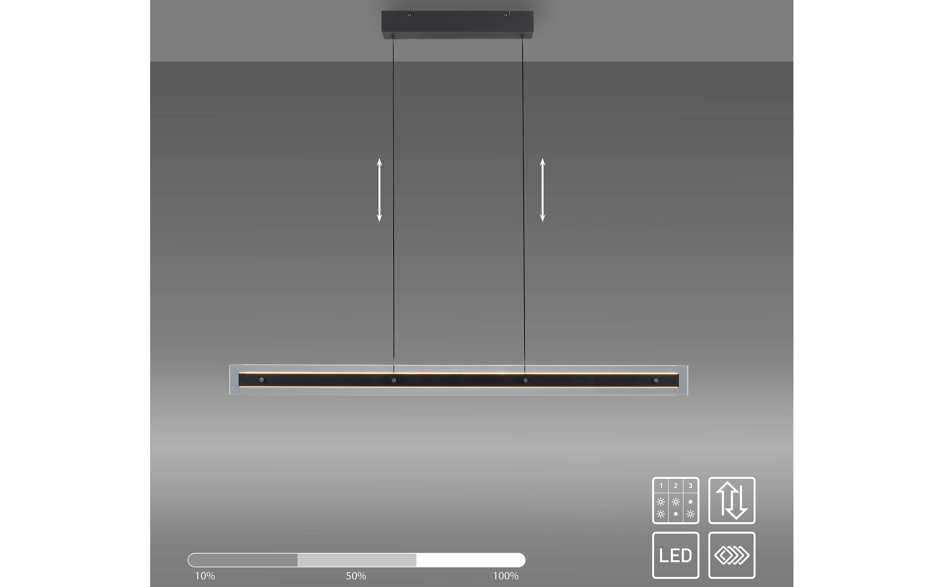 LED-Pendelleuchte Lena, schwarz, inkl. Höhenverstellung