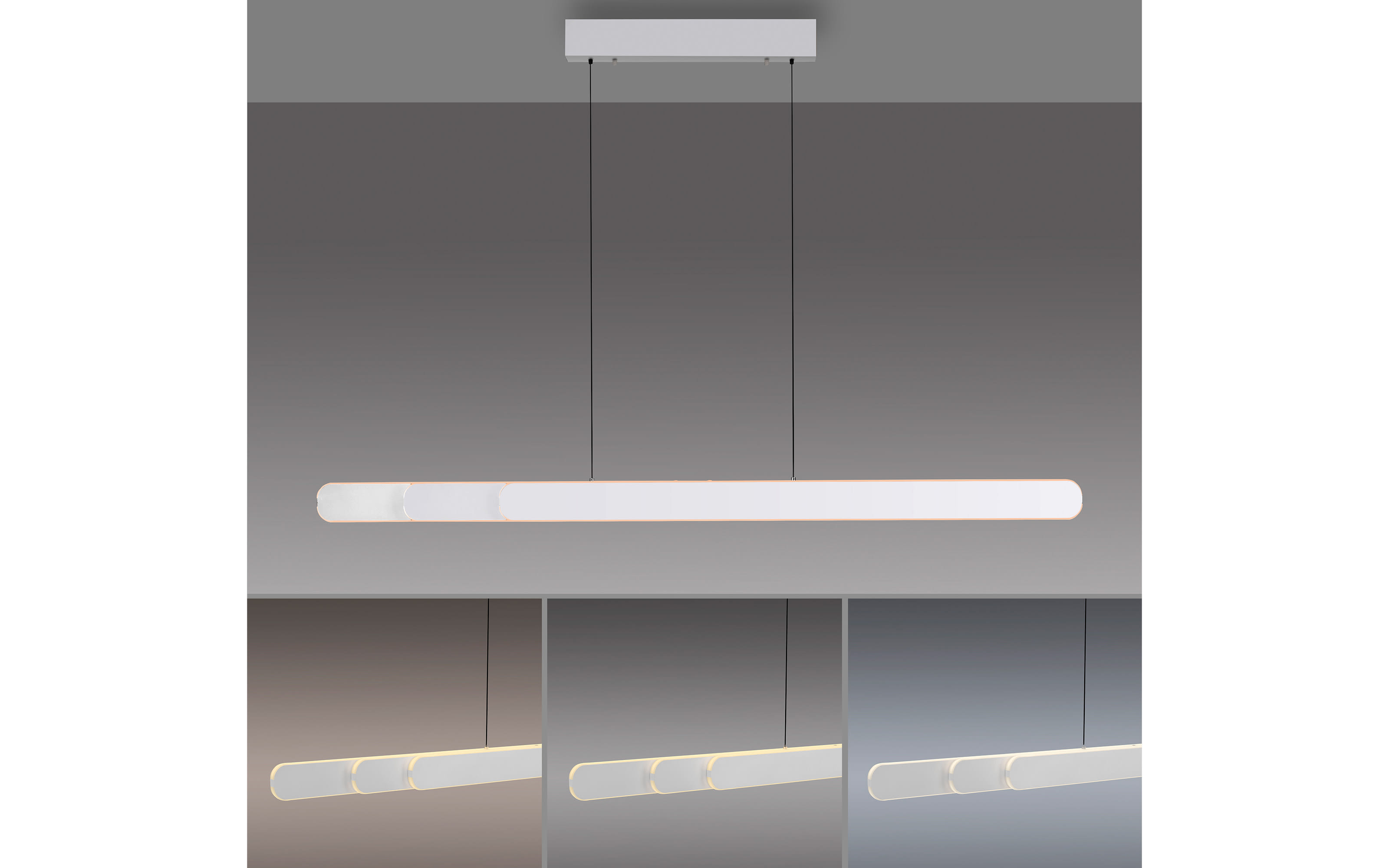 LED-Pendelleuchte Adriana Round, weiß, inkl. Funktionen