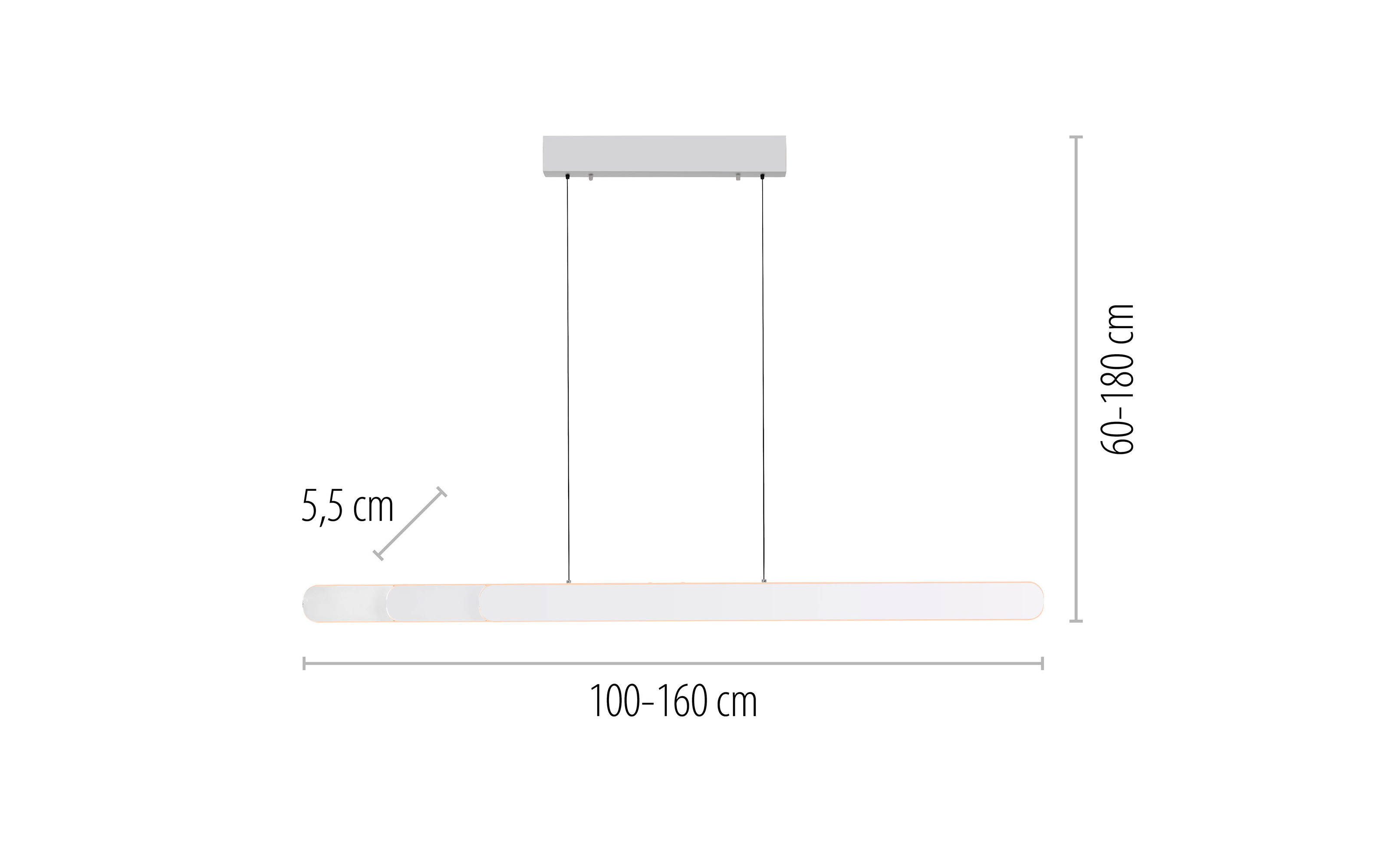 LED-Pendelleuchte Adriana Round, weiß, inkl. Funktionen