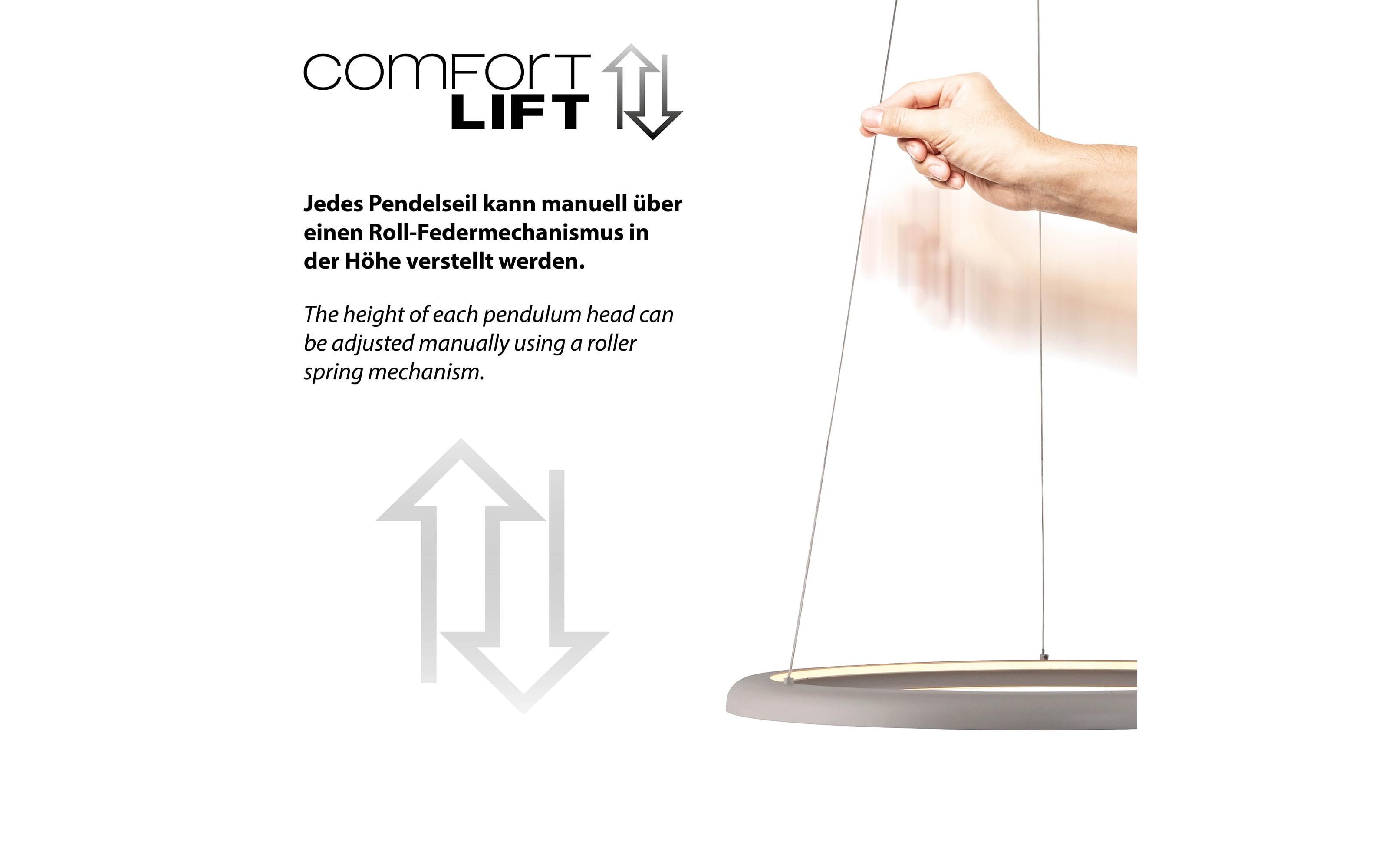 LED-Pendelleuchte Quillo, sand, inkl. Memoryfunktion