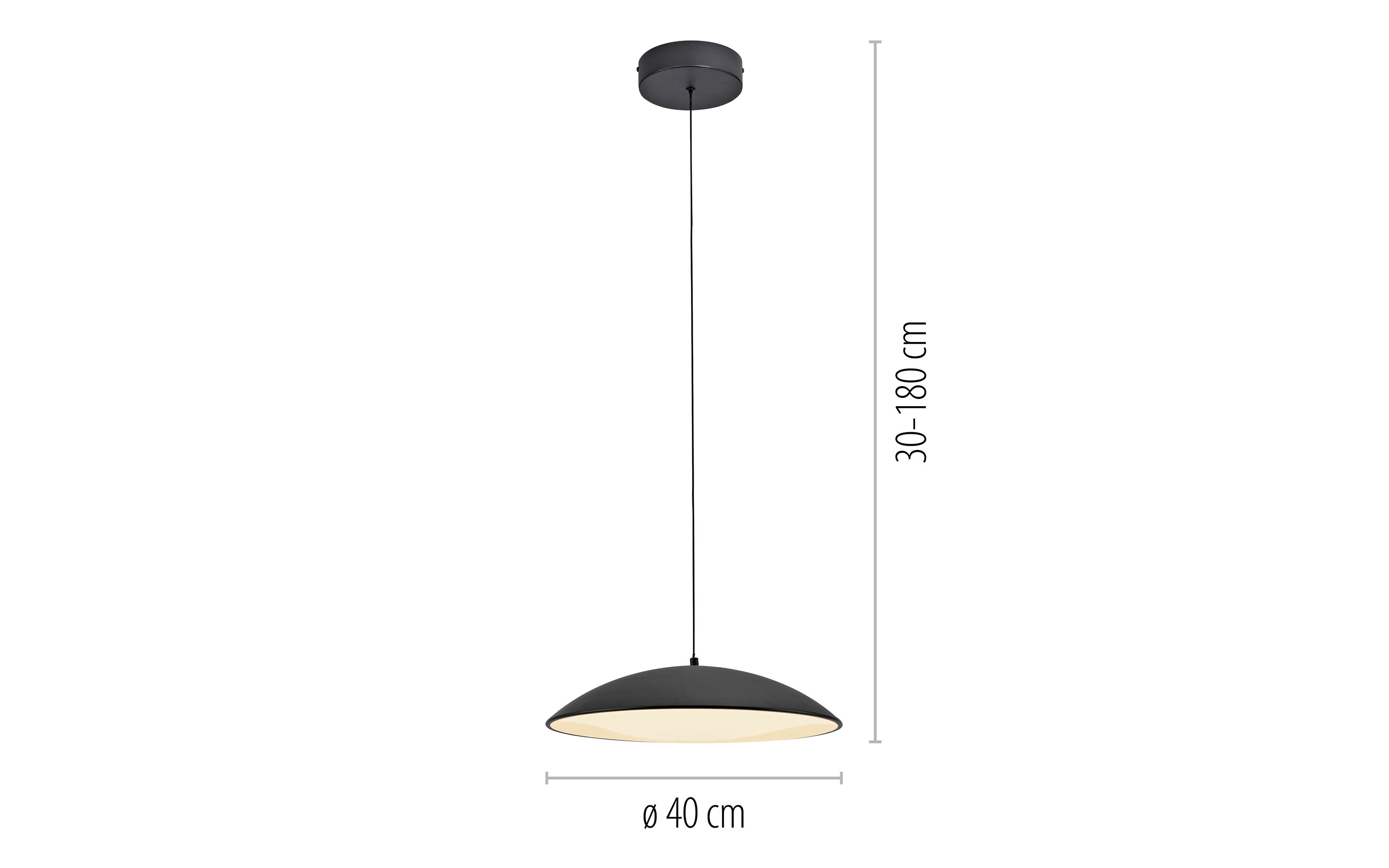 LED-Pendelleuchte Lente, schwarz, inkl. Memoryfunktion