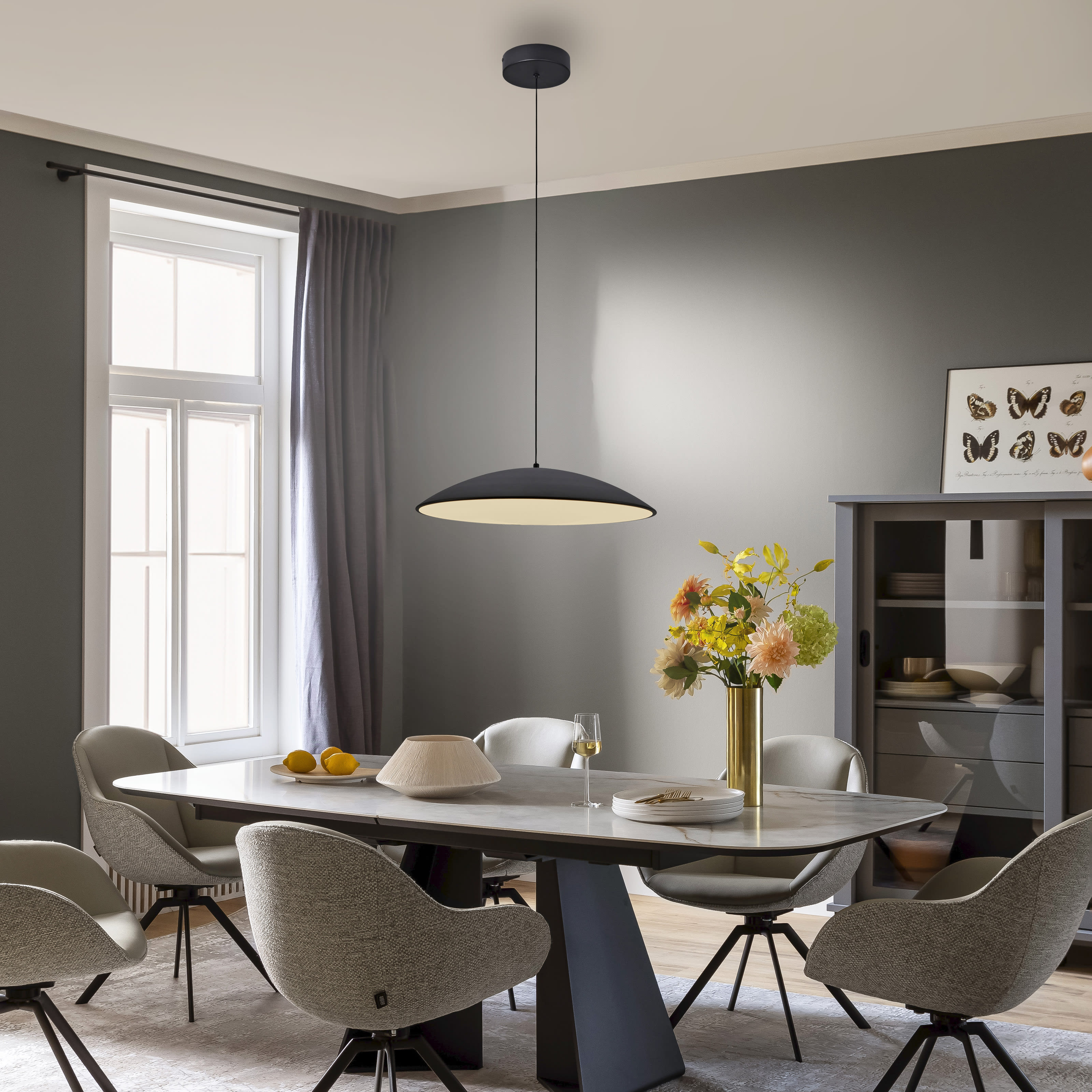 LED-Pendelleuchte Lente, schwarz, inkl. Memoryfunktion