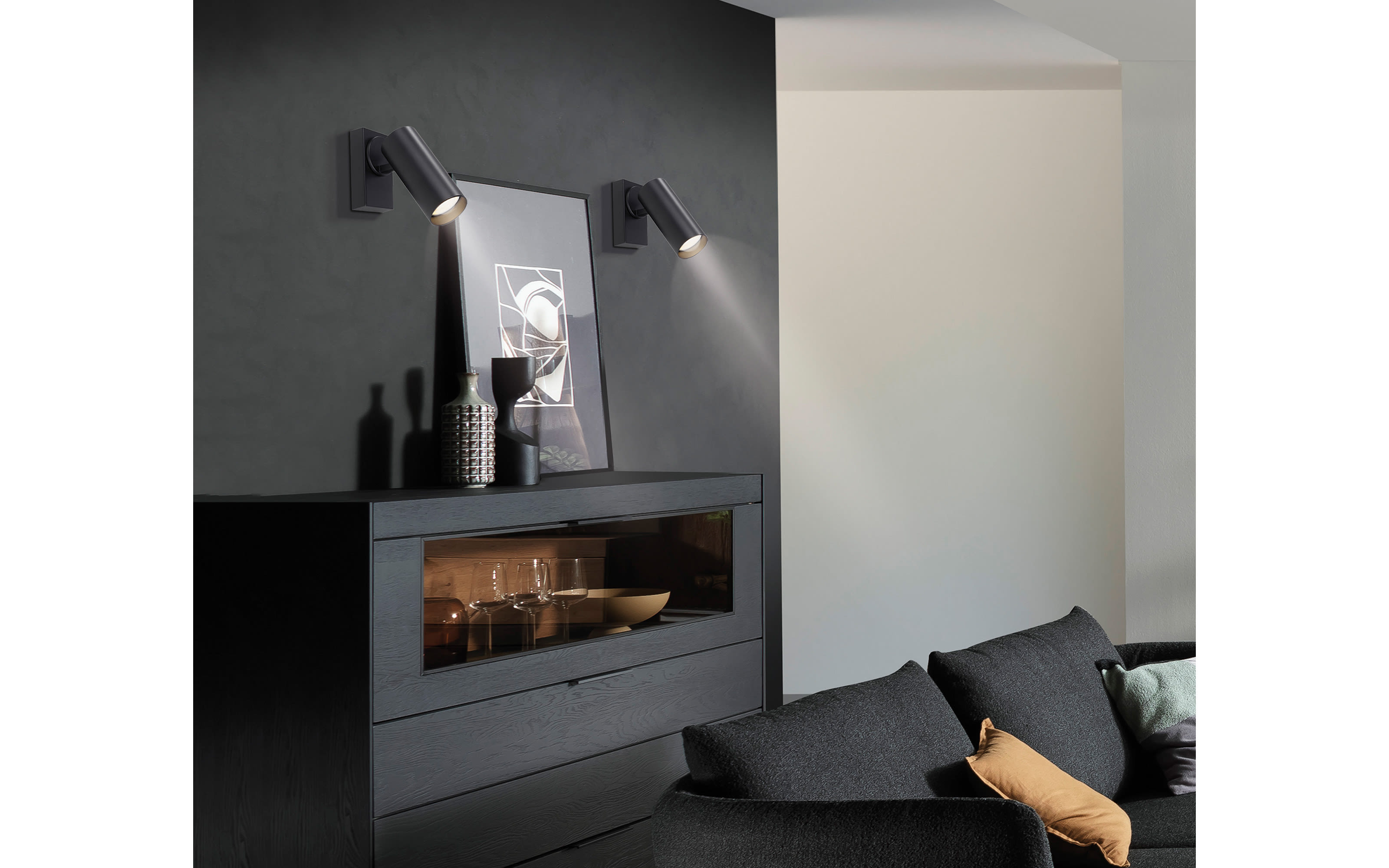 Wandleuchte Rik, schwarz