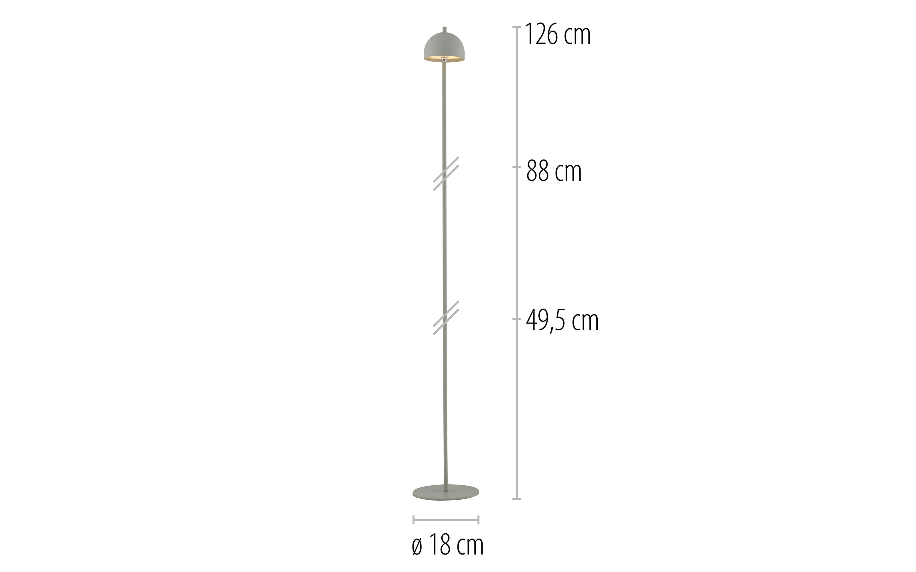 AKKU-Stehleuchte Bellis, graugrün