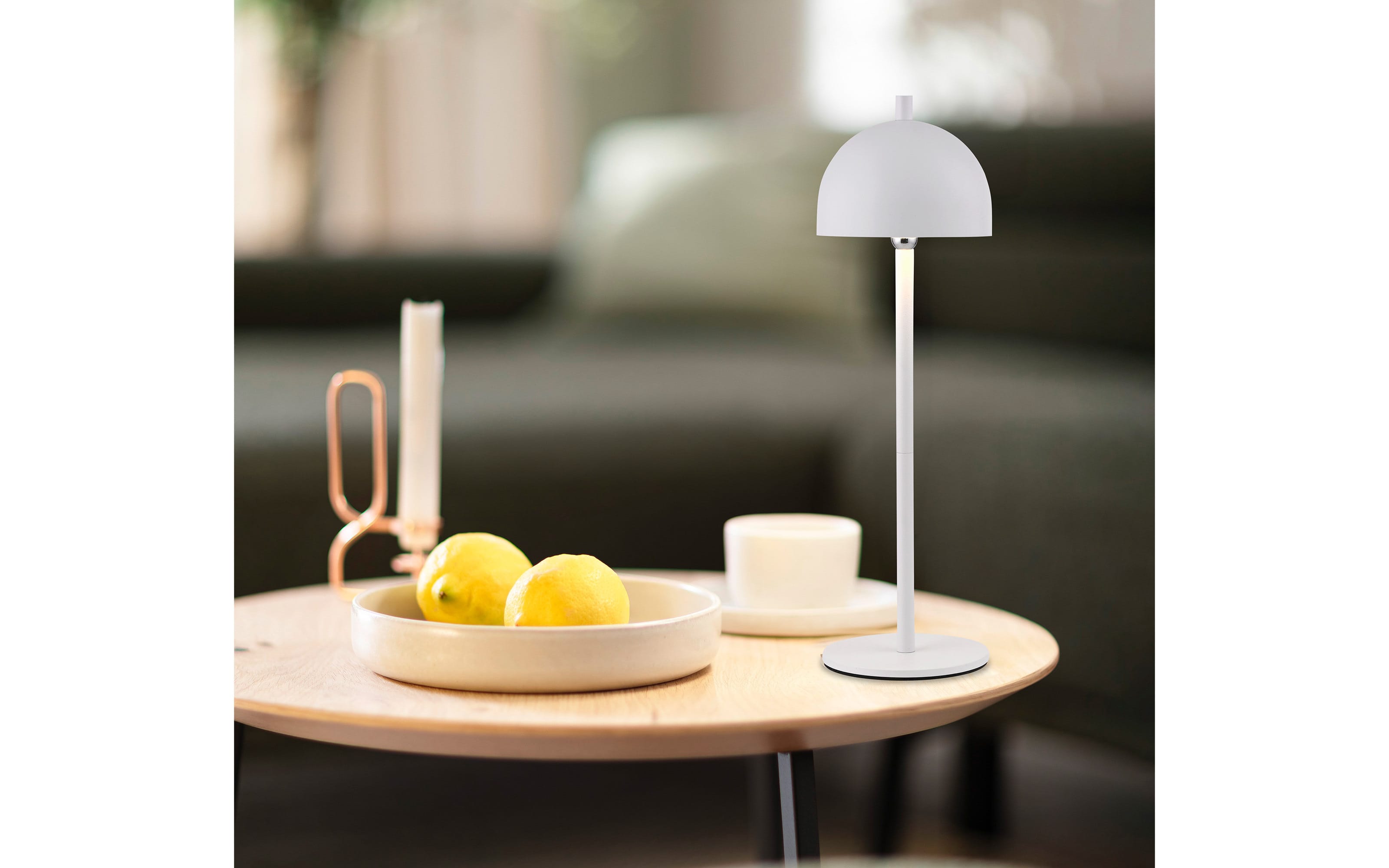 AKKU-Tischleuchte Bellis, weiß