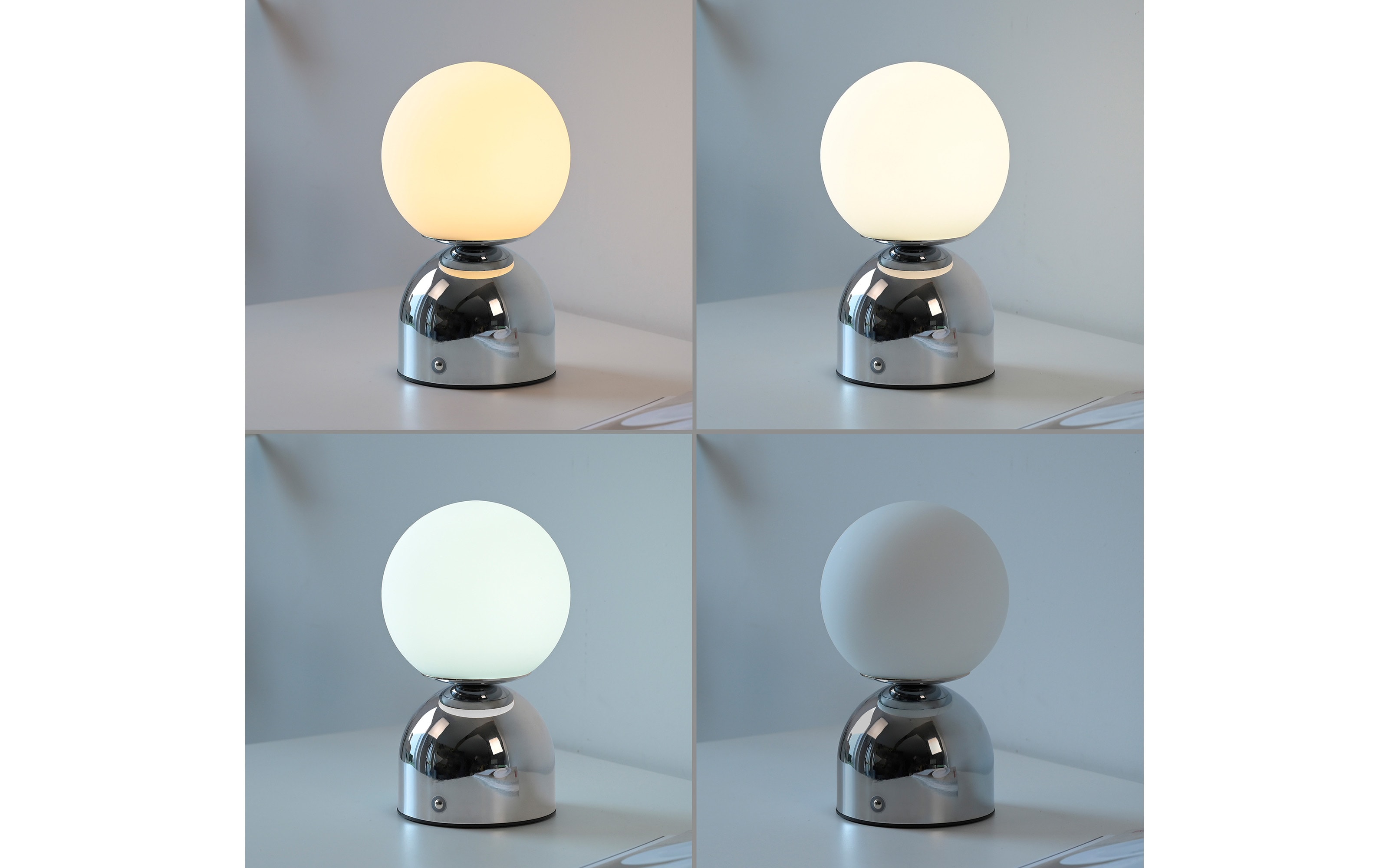 LED-Akkutischleuchte Rudi Schöner Wohnen, chromfarbig, inkl. CCT Funktion
