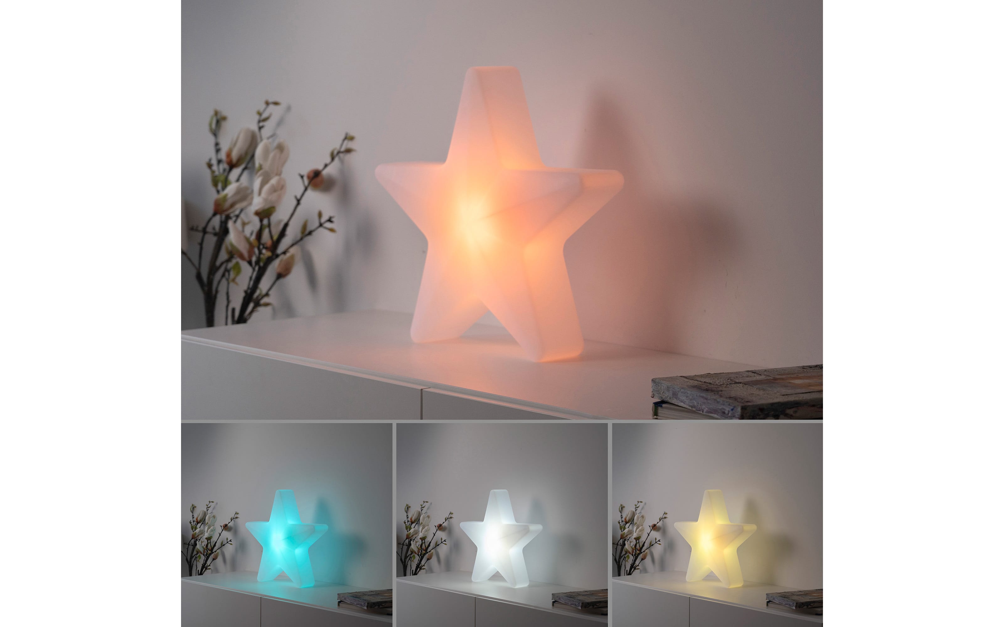 Akku-Tischleuchte Star, weiß, 39,5 cm, inkl. RGBW Farbwechsler