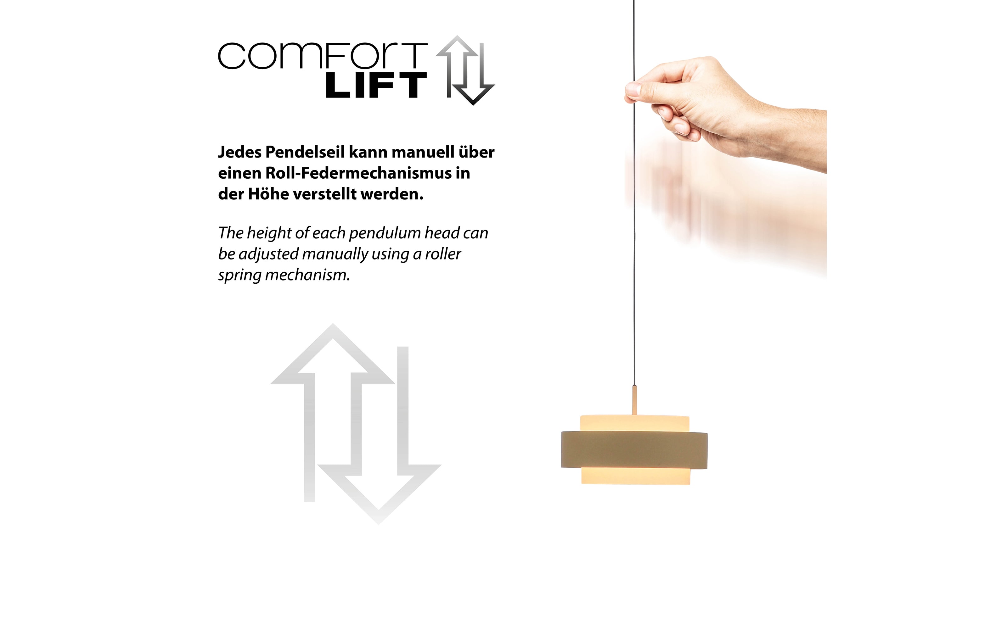 LED-Pendelleuchte Elmo, sandfarbig