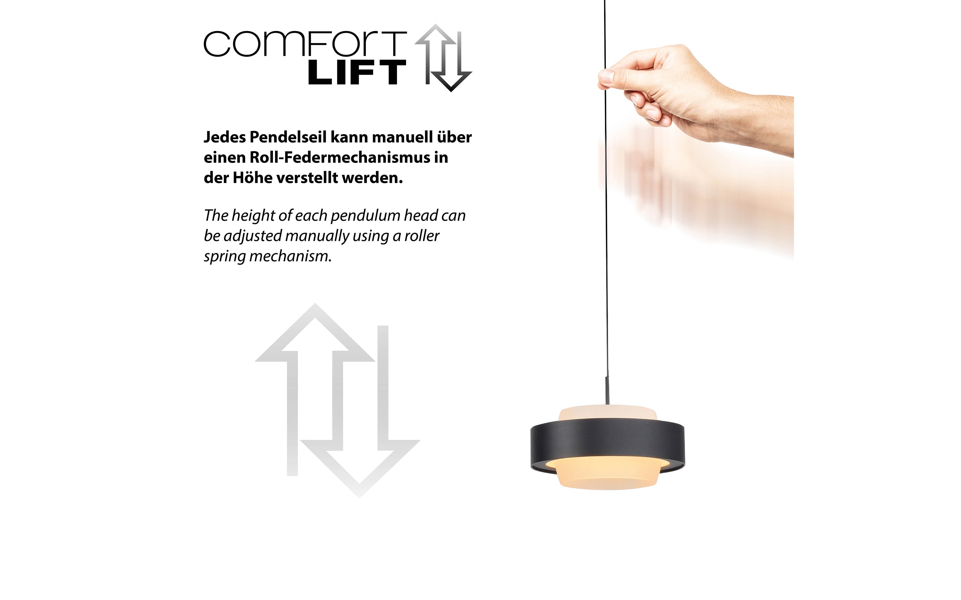 LED-Pendelleuchte Elmo, schwarz