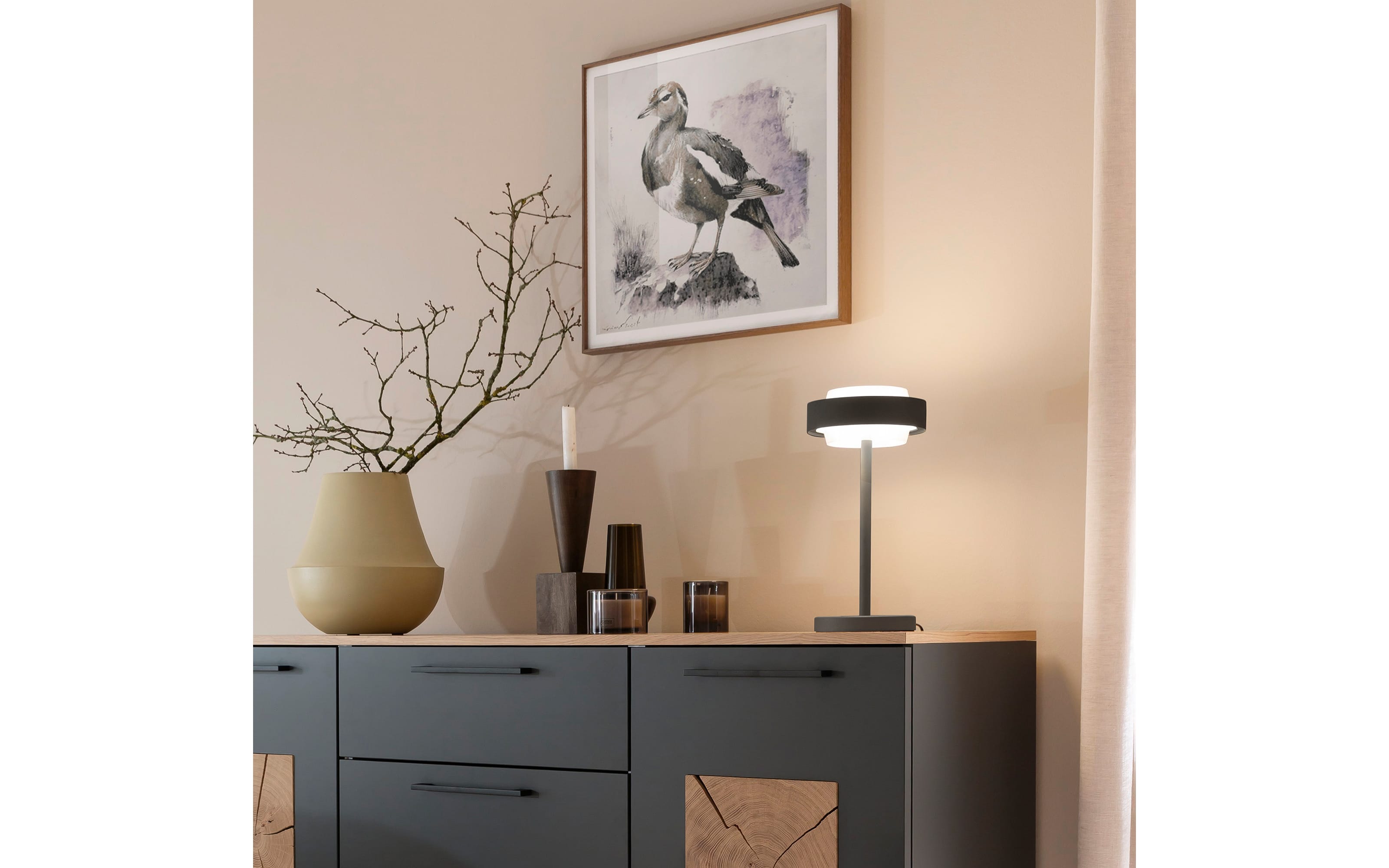 LED-Tischleuchte Elmo, schwarz