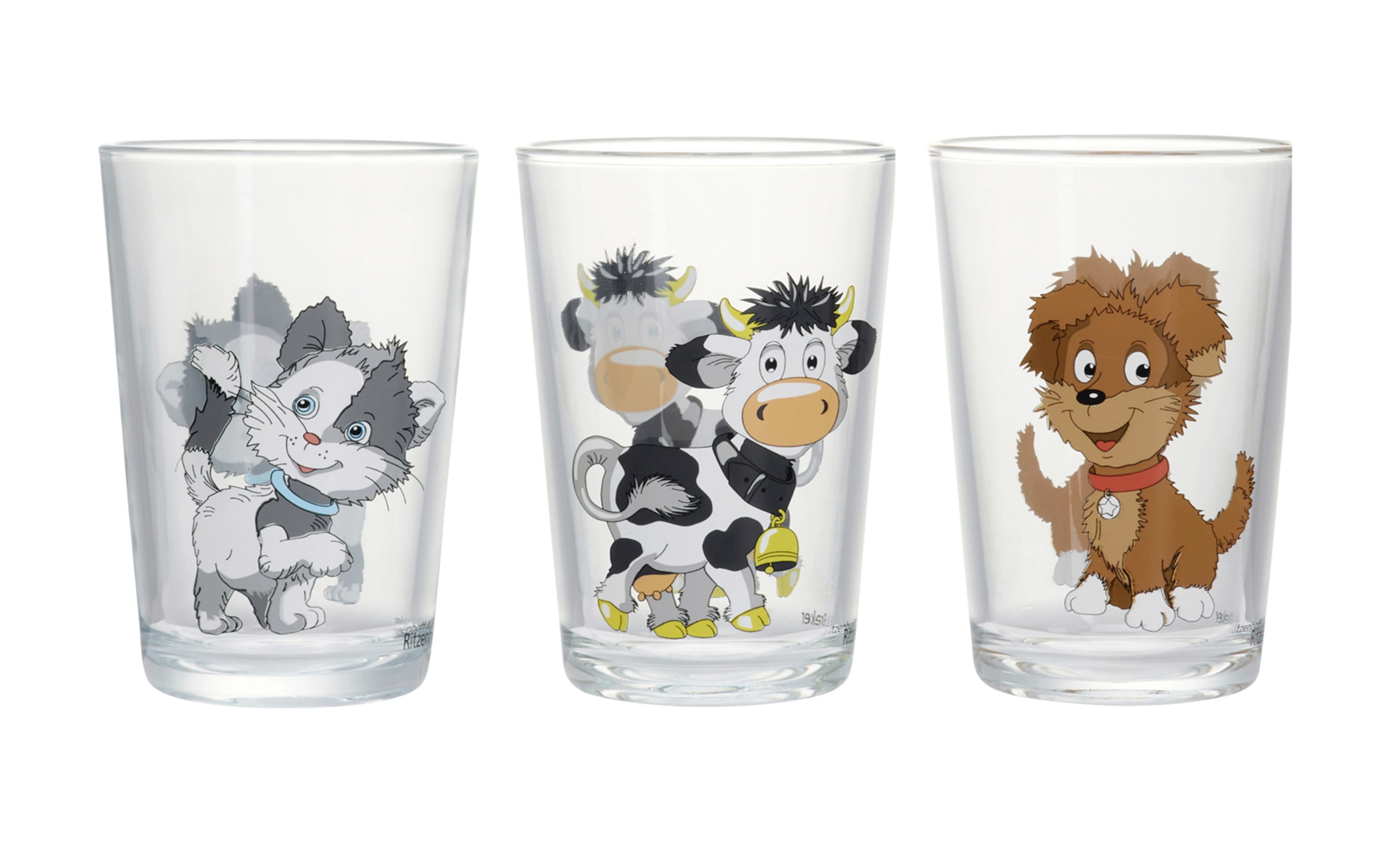 Becher-Set, Hoftiere Motiv, 3-teilig