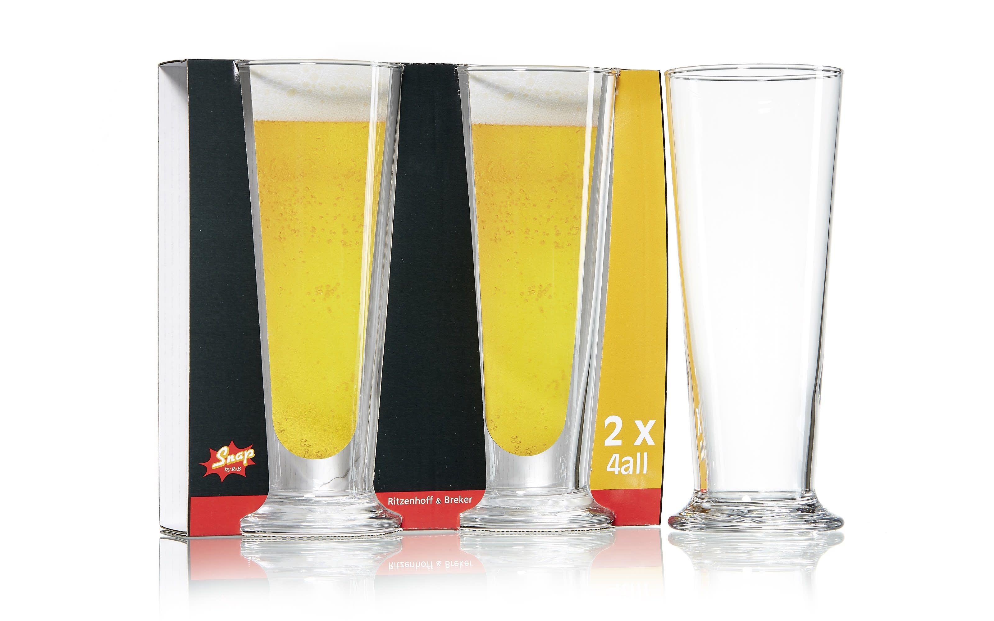 Weizenbiergläser Alkoholfrei 4All 2er-Set, 650 ml