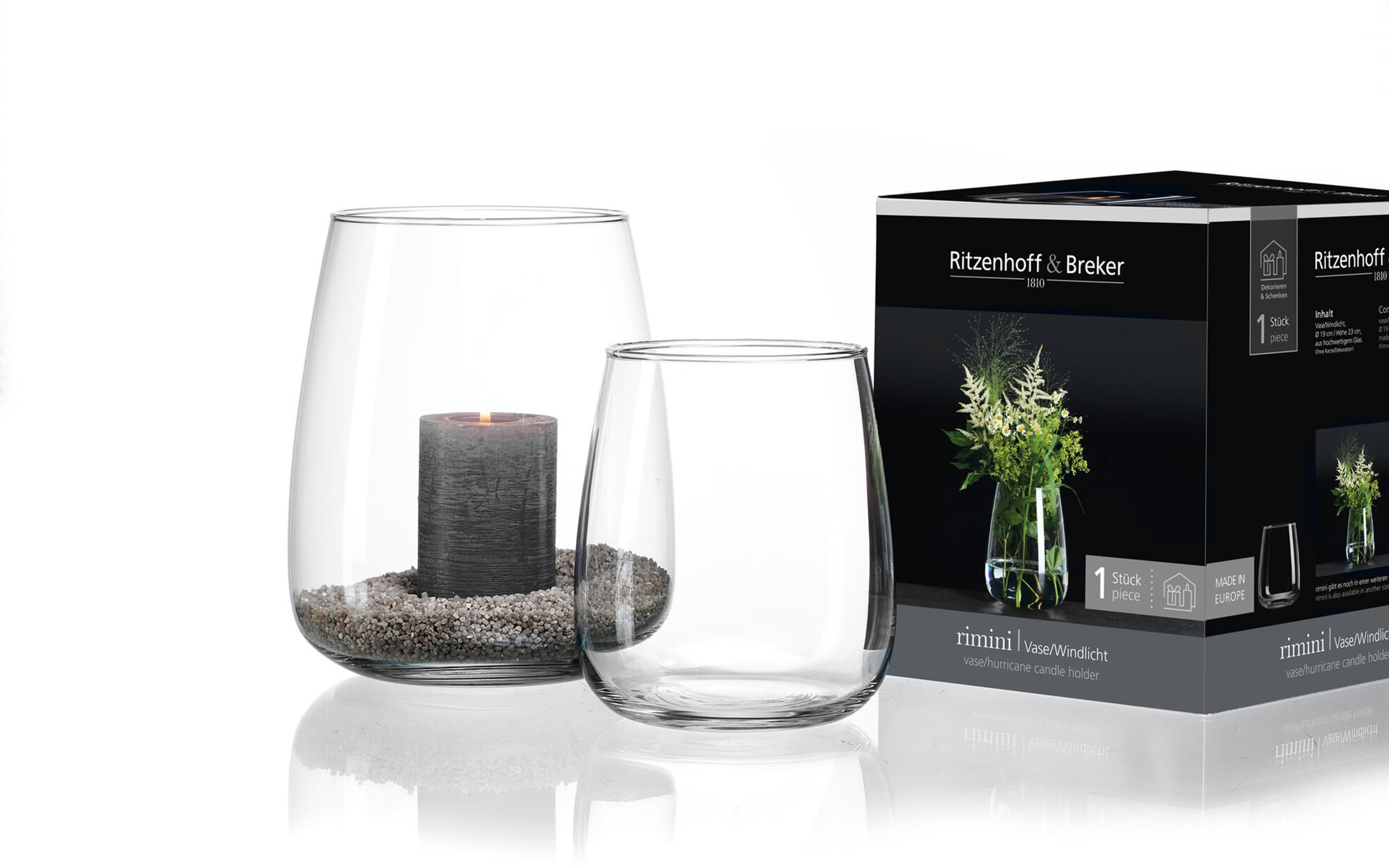 Vase Rimini, klar, 20 cm 