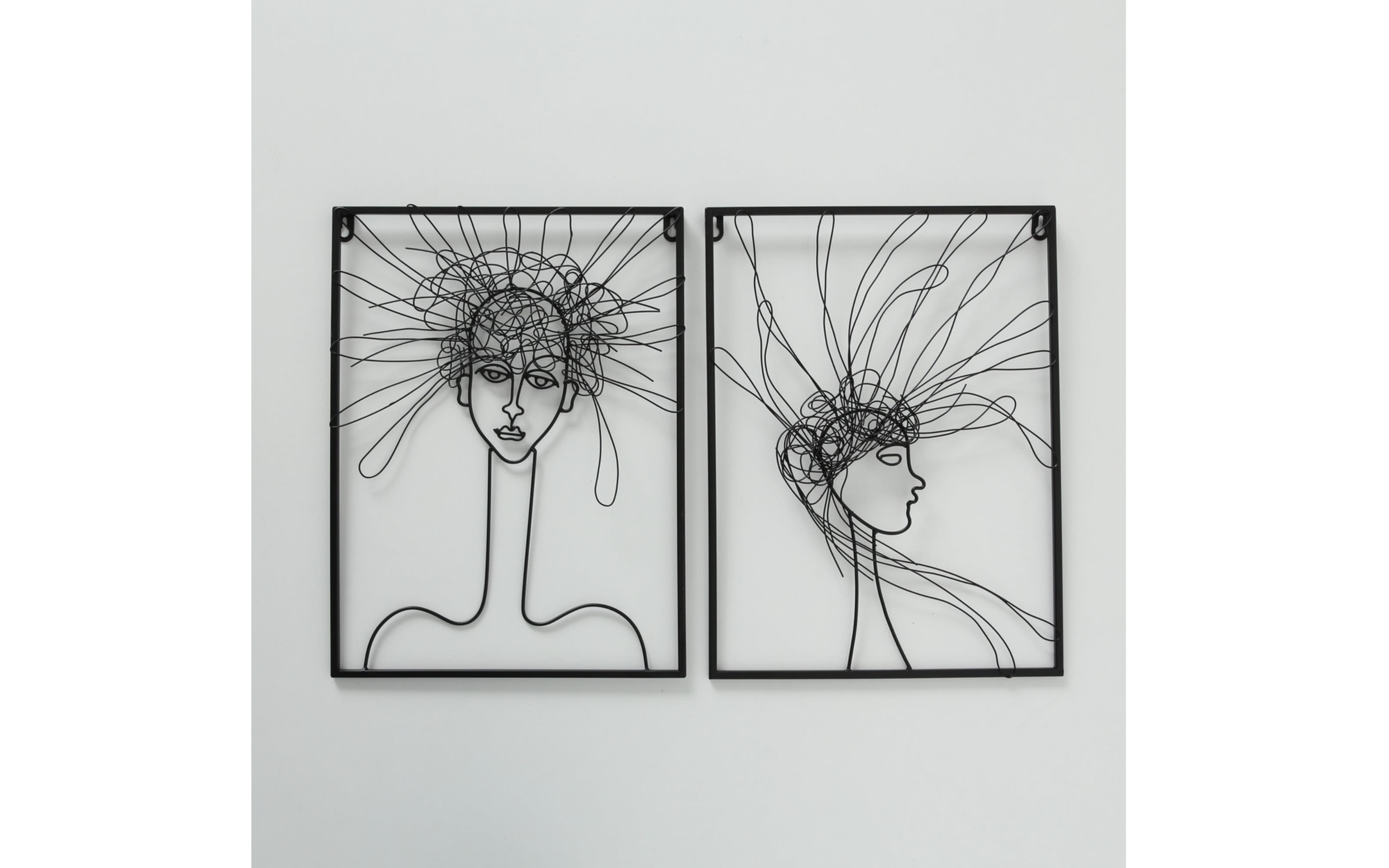 Wandobjekt Hairy, schwarz, 30 x 40 cm