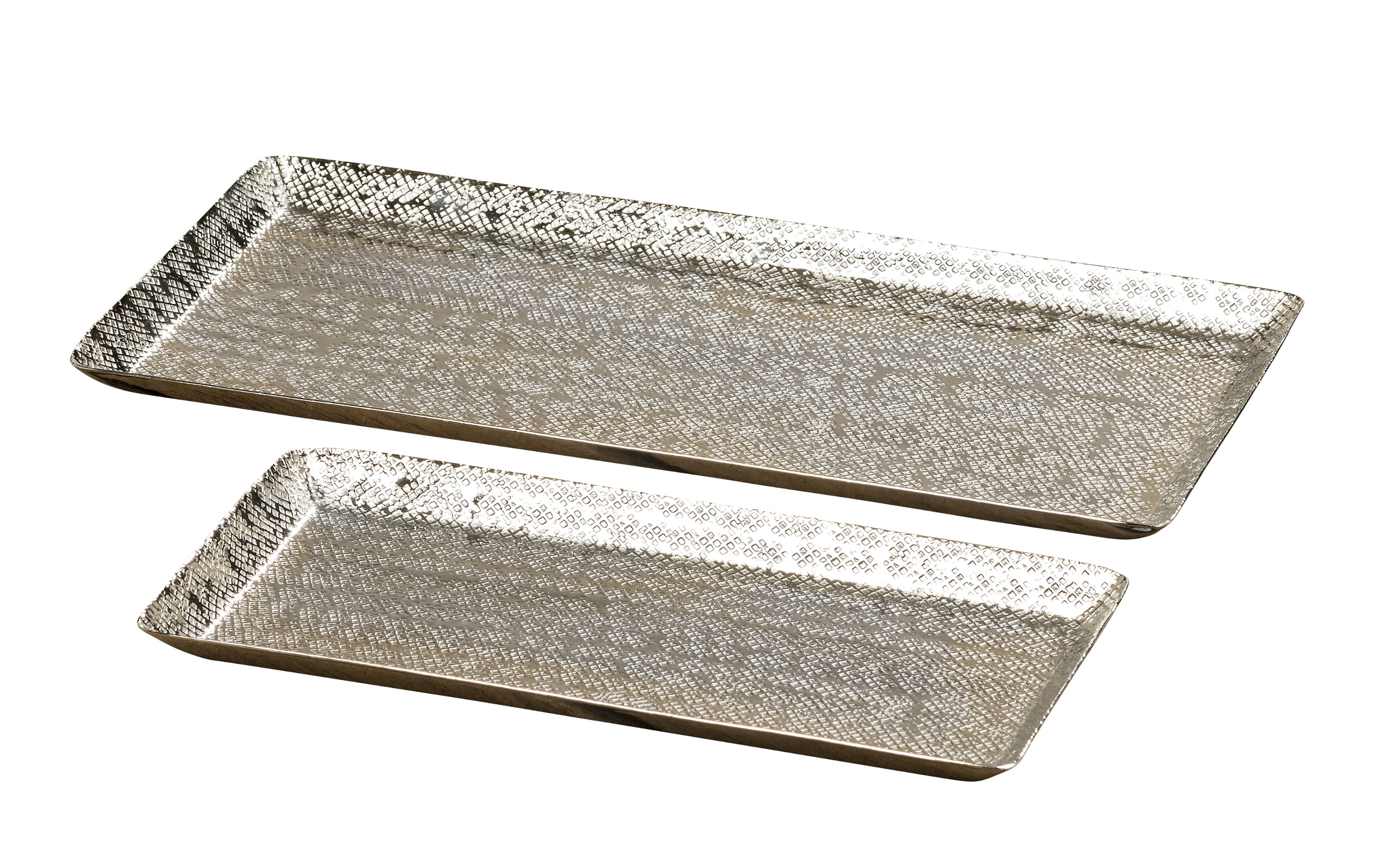 Tablett Detroit in silber, 17 x 28 cm