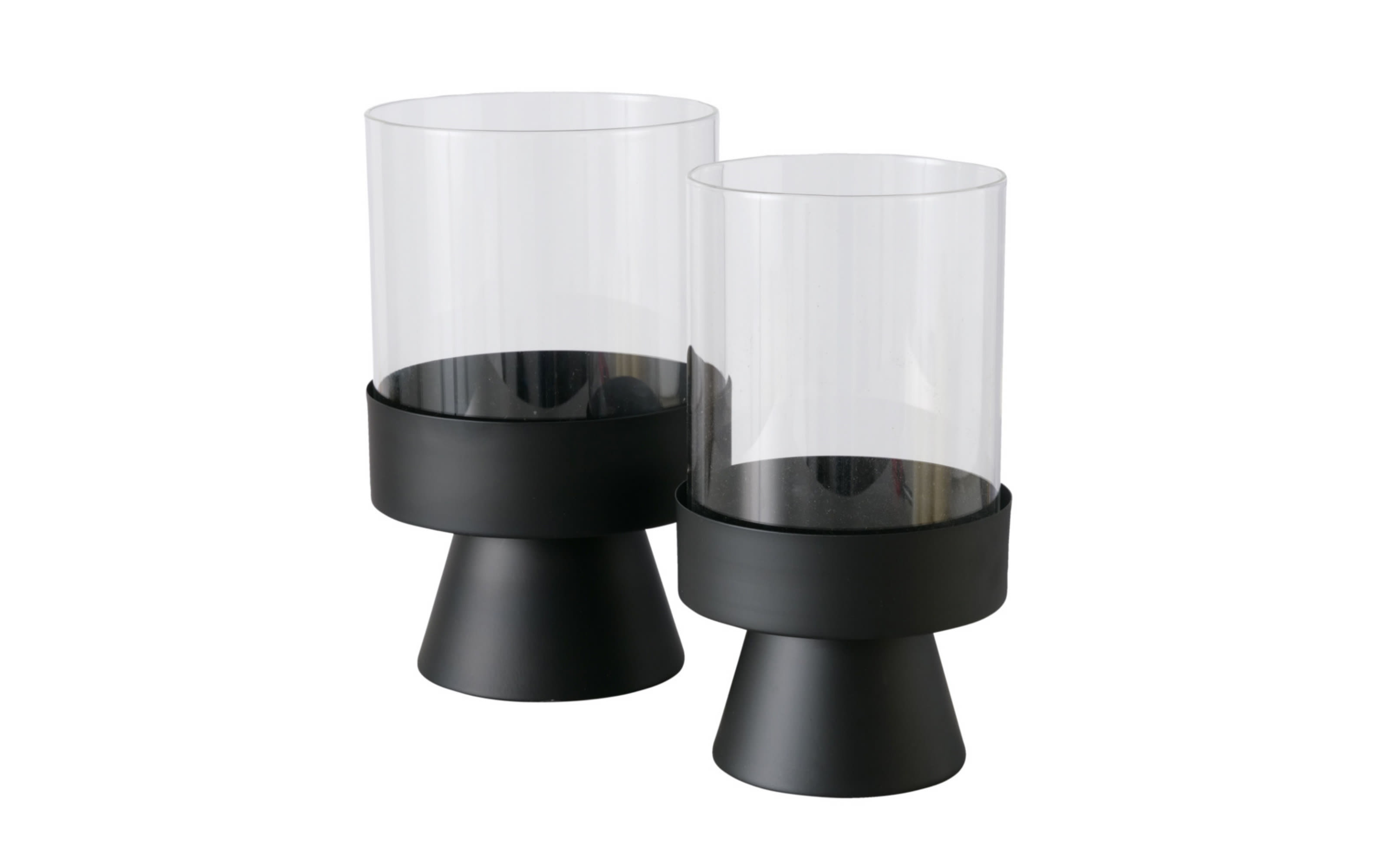 Windlichtset Pallas, schwarz, 2-teilig