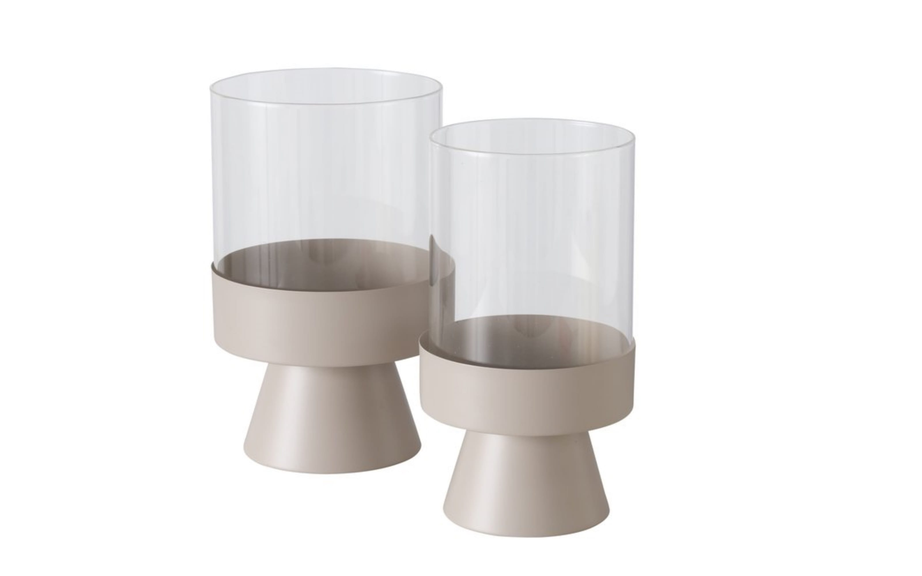 Windlichtset Pallas, beige, 2-teilig