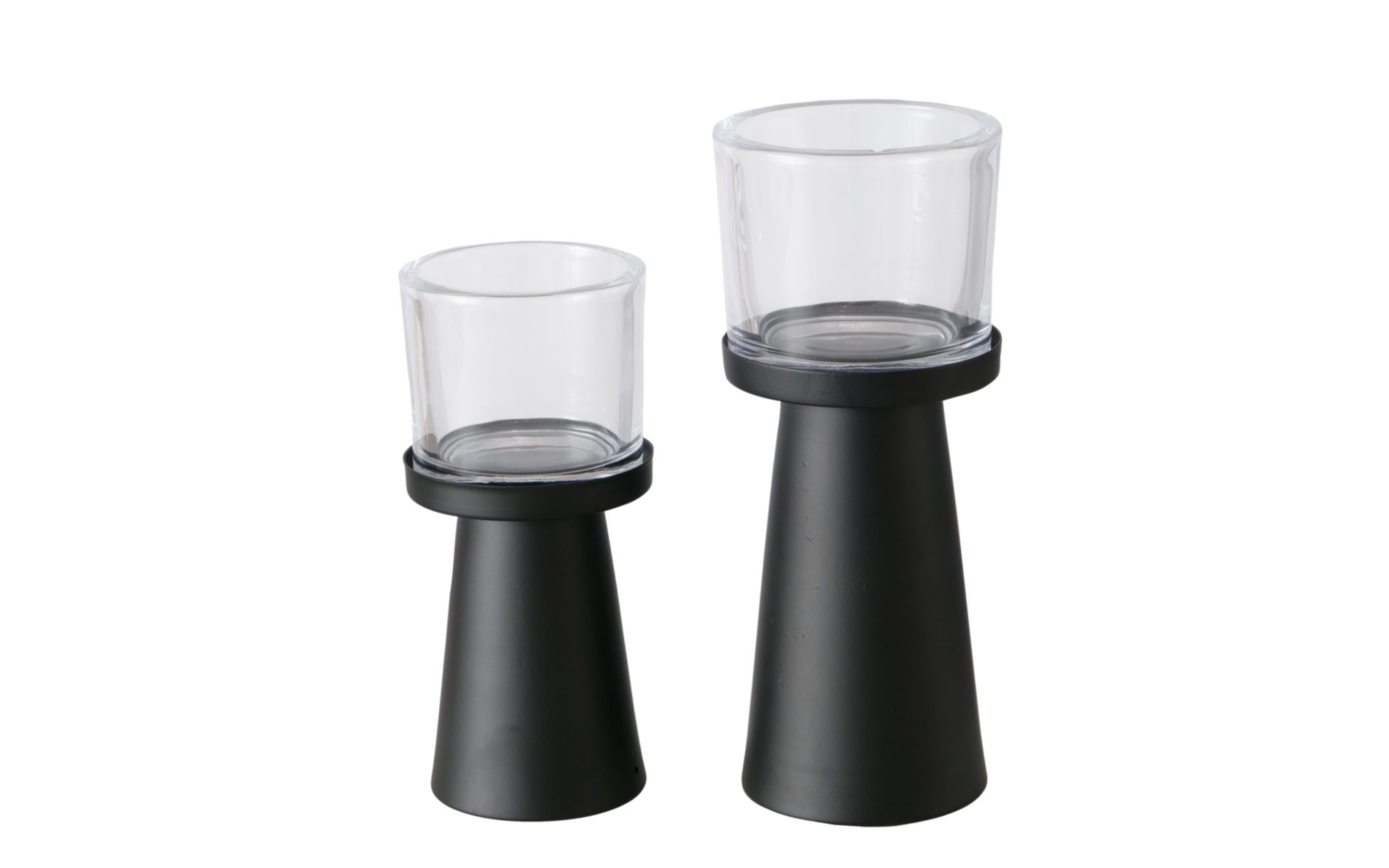 Windlichtset Pius, schwarz, 2-teilig