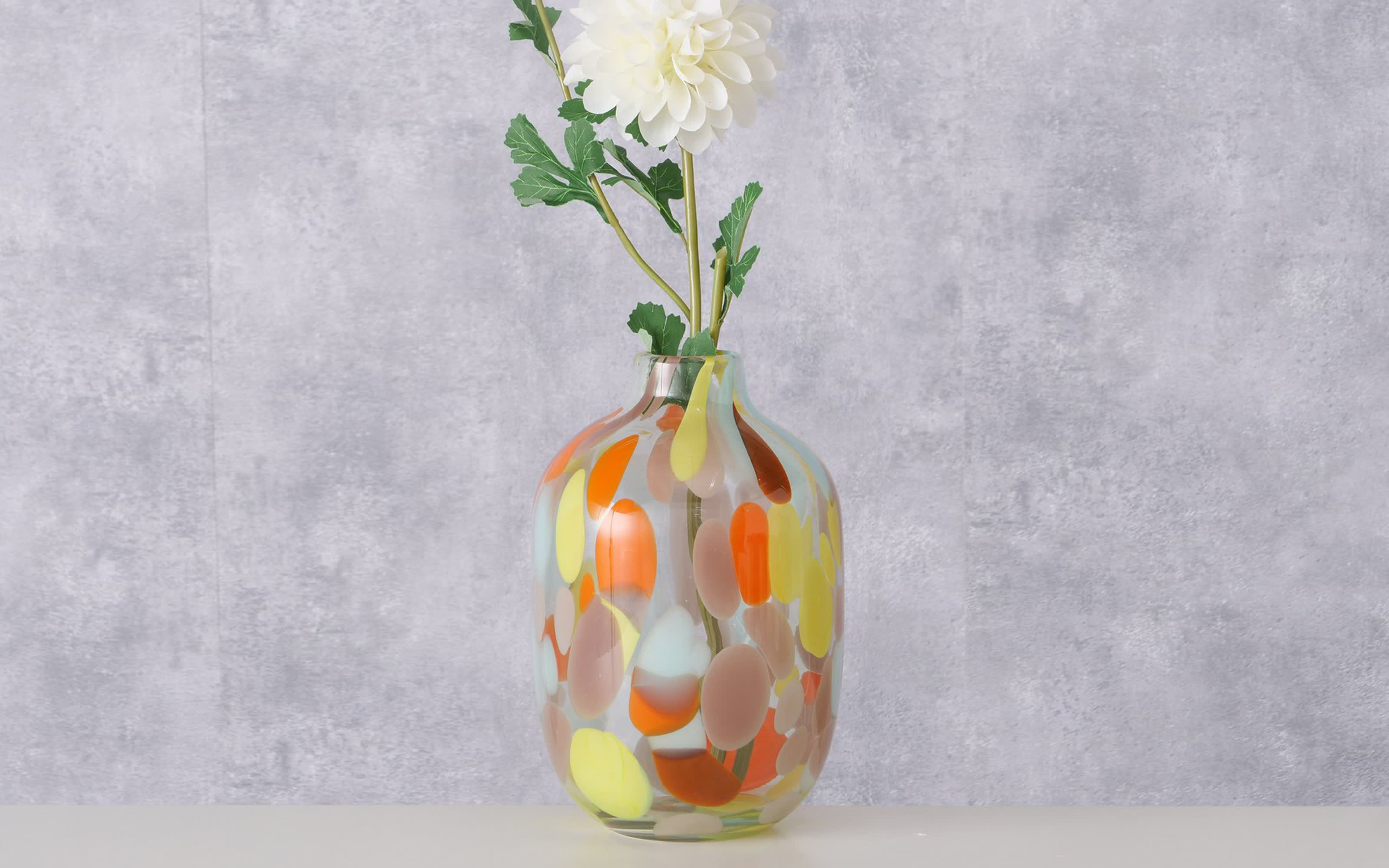 Vase Glee, Glas bunt lackiert, 18 cm