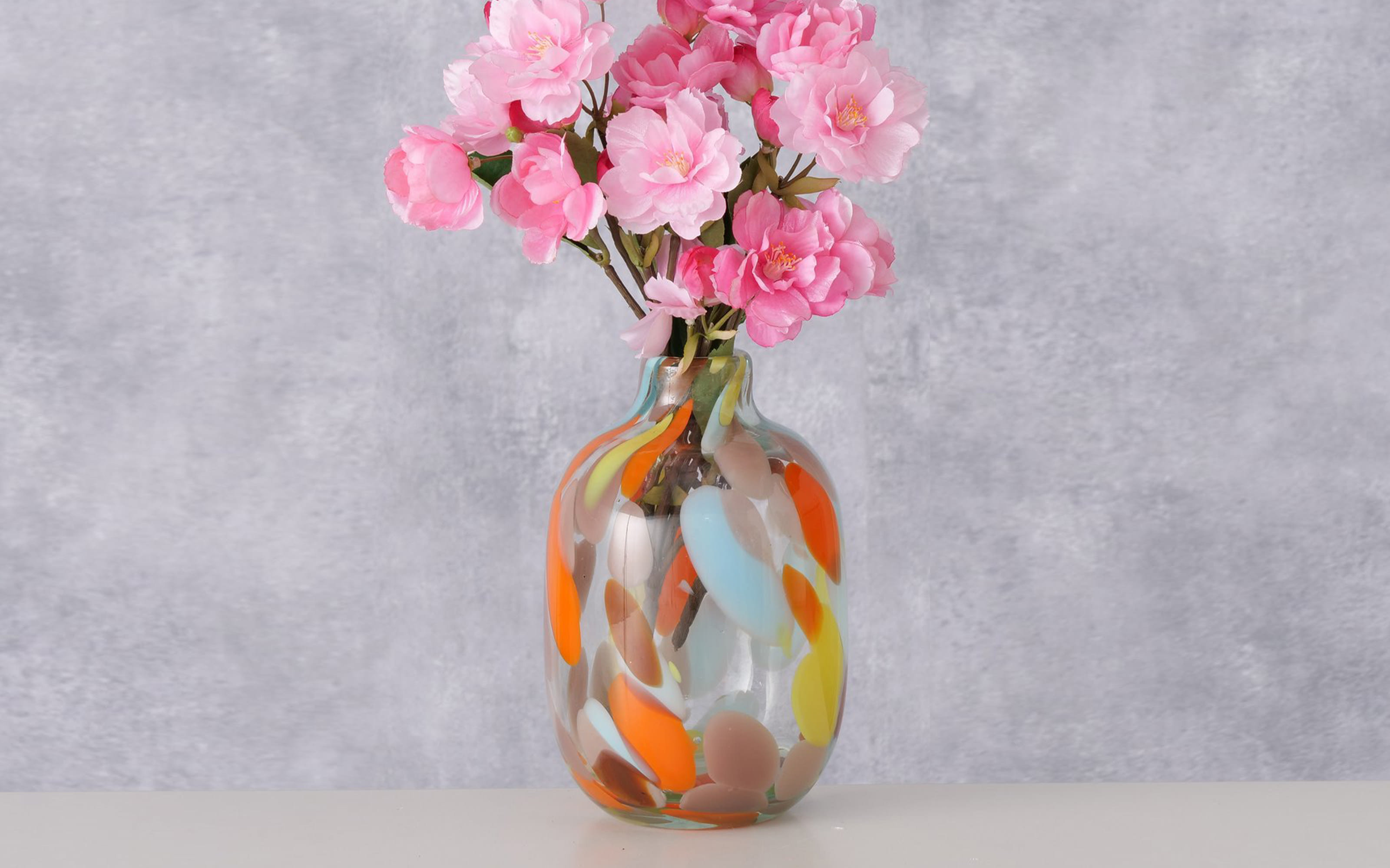 Vase Glee, Glas bunt lackiert, 26 cm