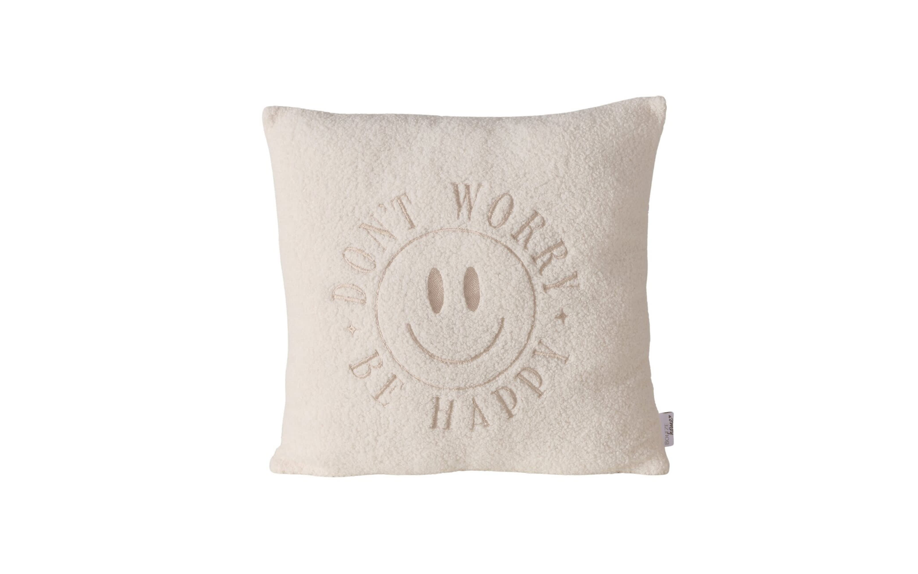 Kissen Smile, weiß, 45 x 45 cm