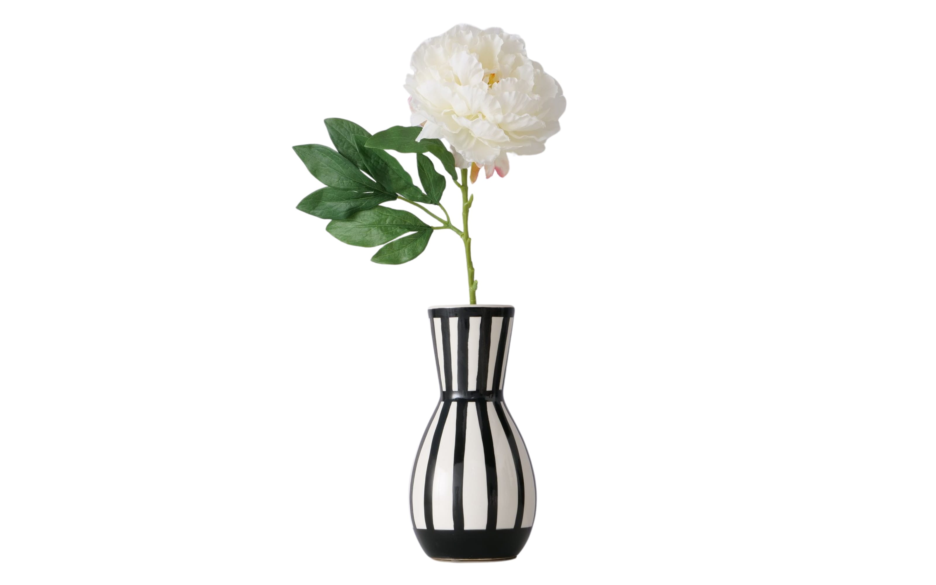 Vase Spector, schwarz/weiß gestreift, 26 cm