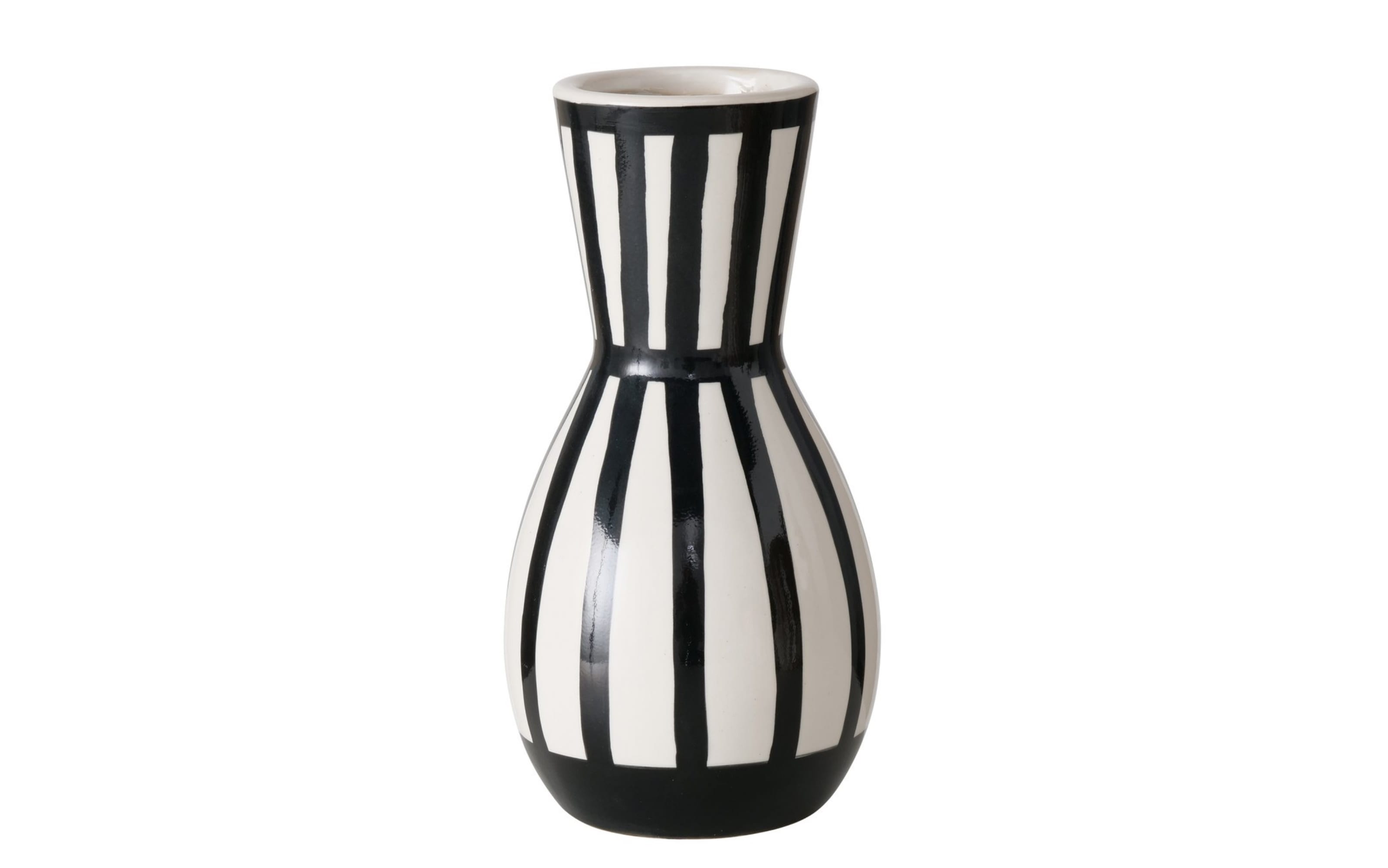 Vase Spector, schwarz/weiß gestreift, 26 cm