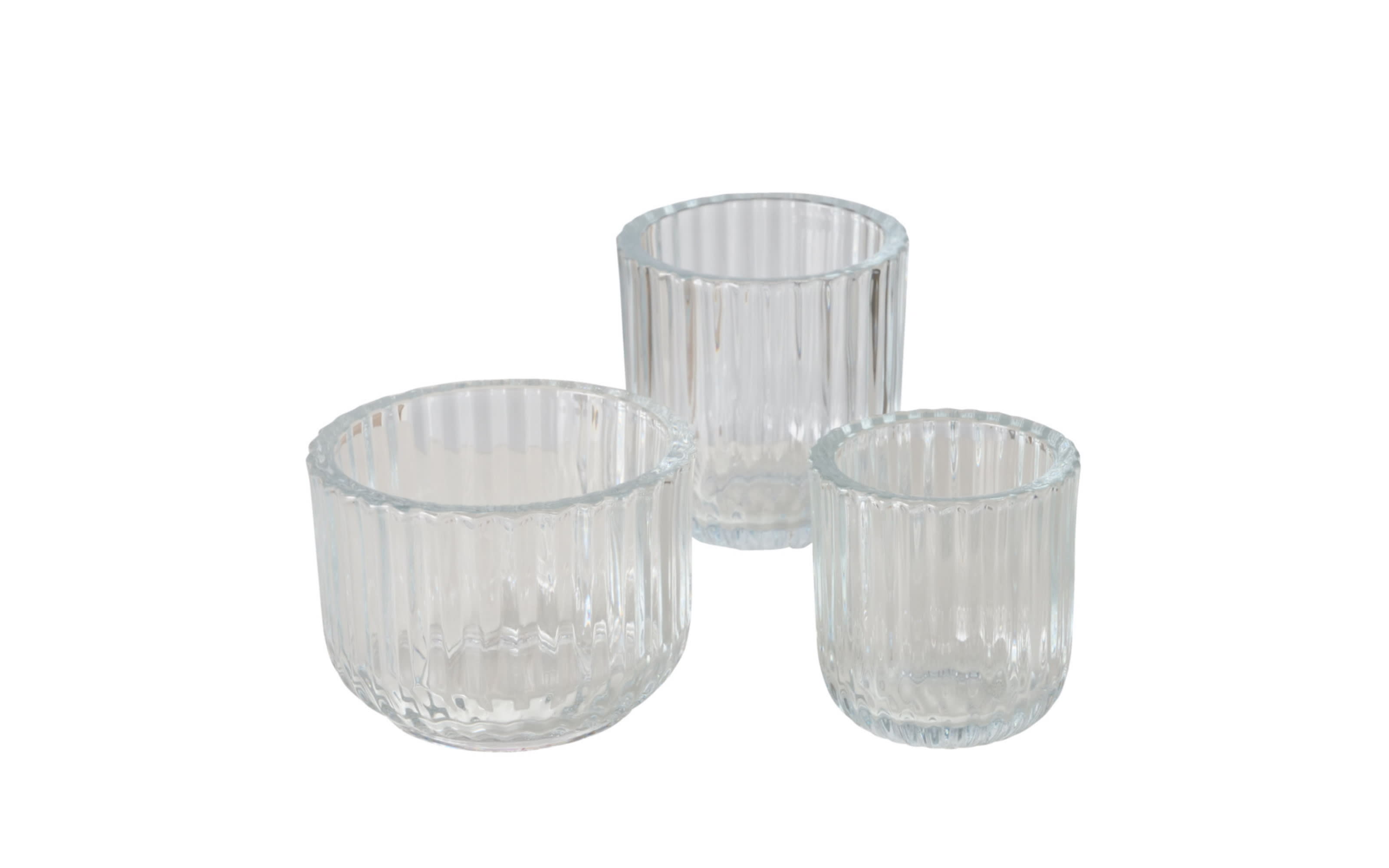 Windlichtset Sikel, Glas, 3-teilig