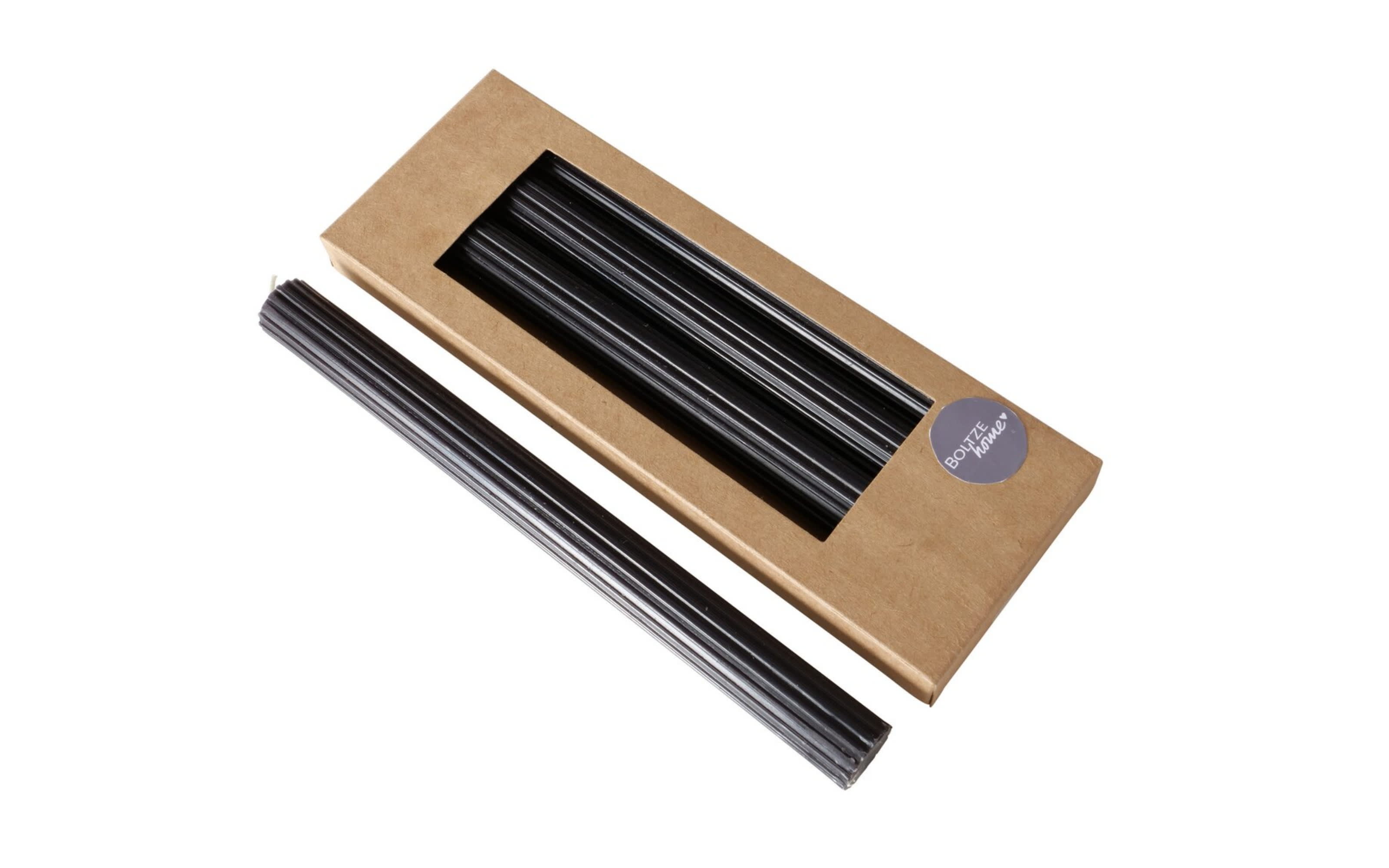 4 Starbkerzen Classic, schwarz, H 26 cm