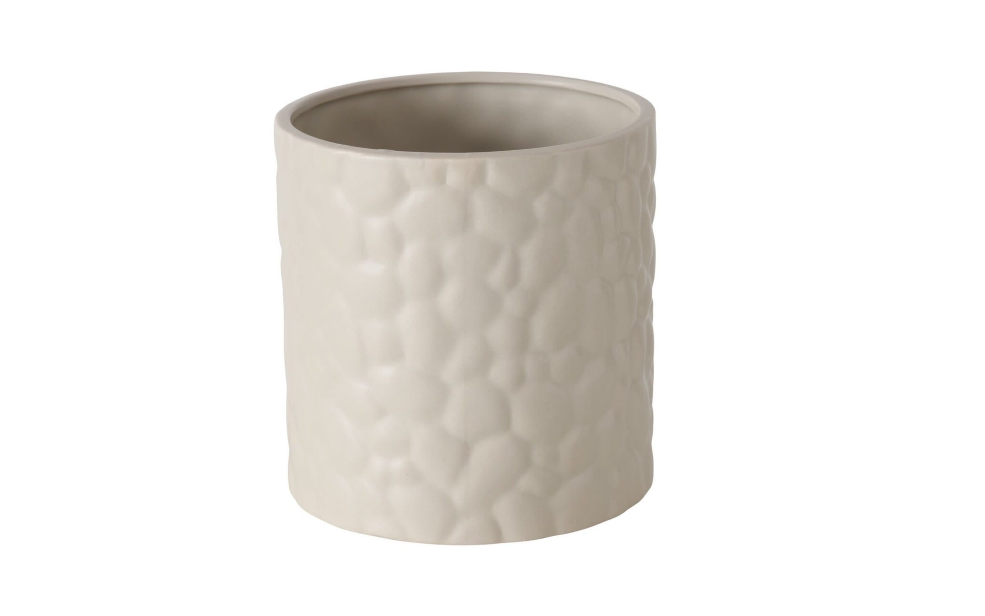 Übertopf Steingut, braun, 15,8 cm