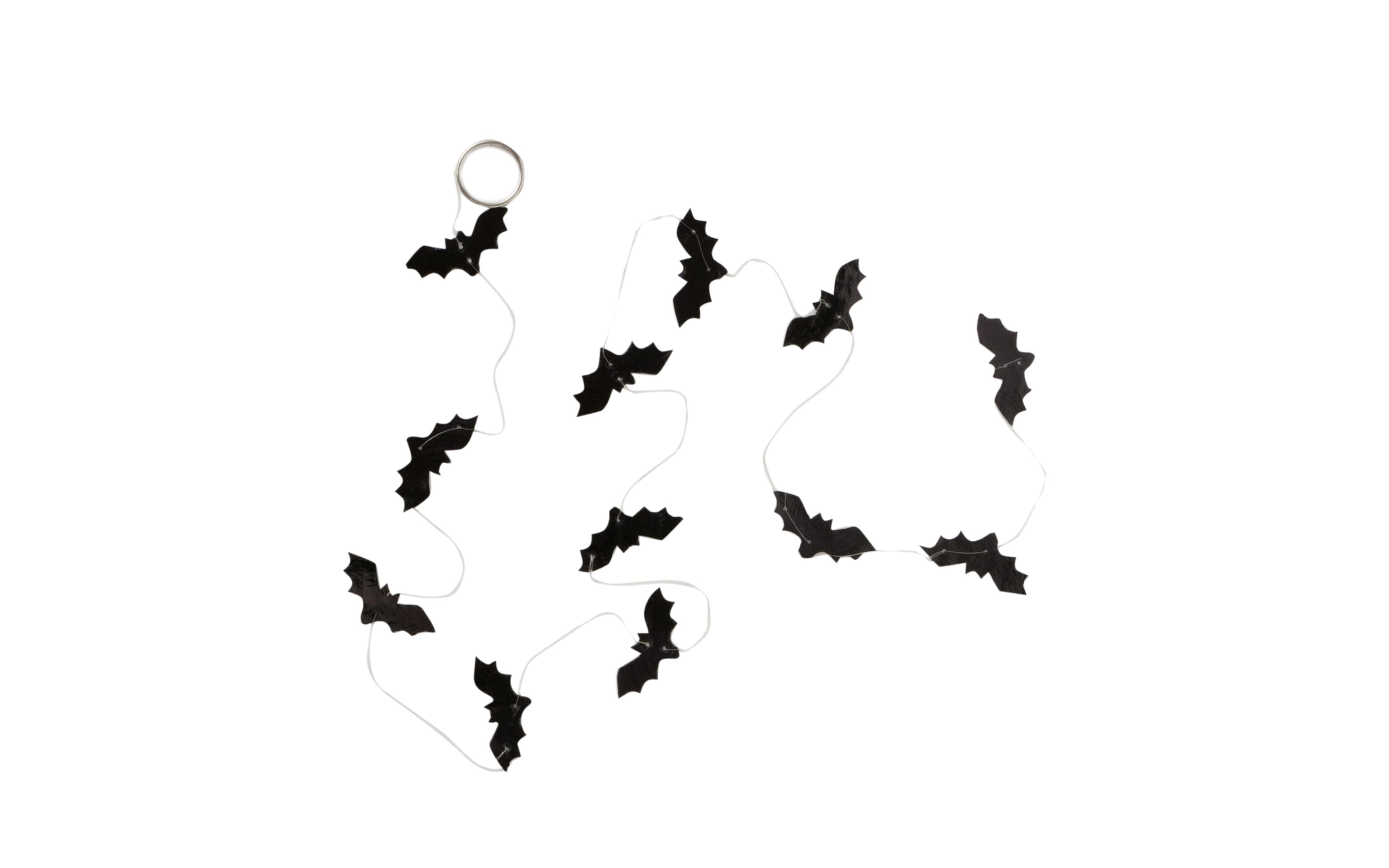 Capiz-Girlande Ghostie, schwarz, 180 cm