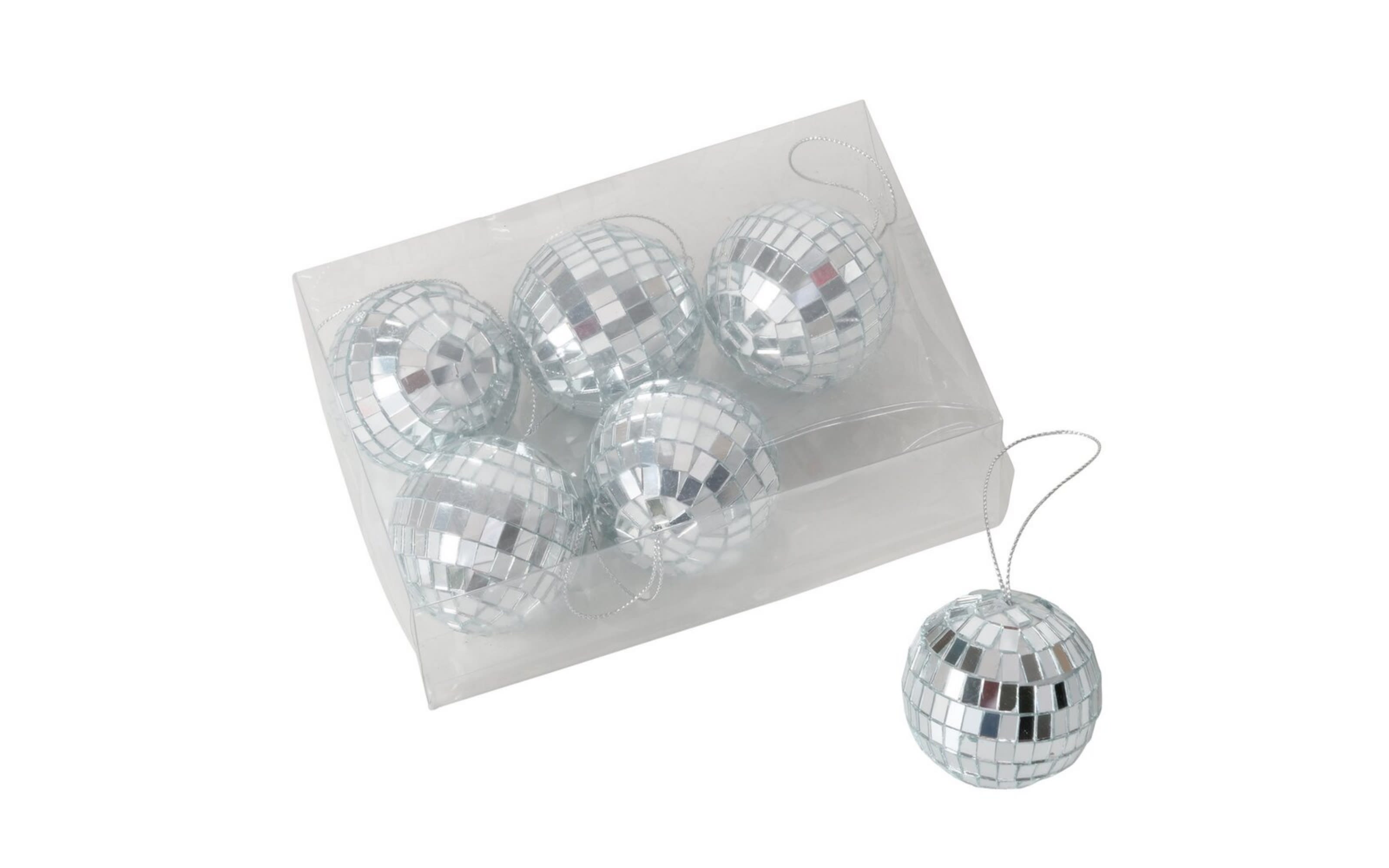 Dekoanhänger Disco, silber, 6-teilg