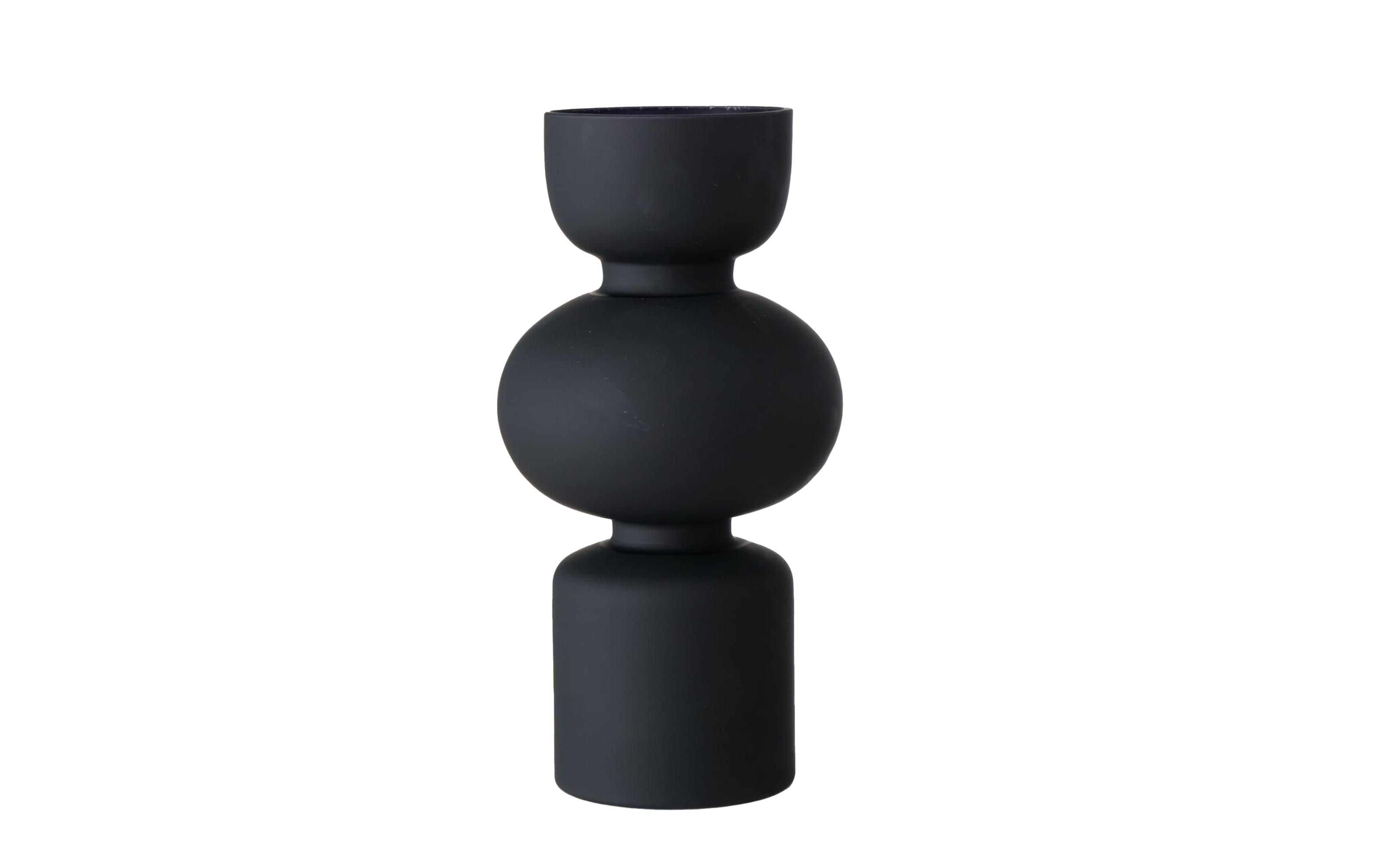 Vase Nelika, glas schwarz, 29 cm
