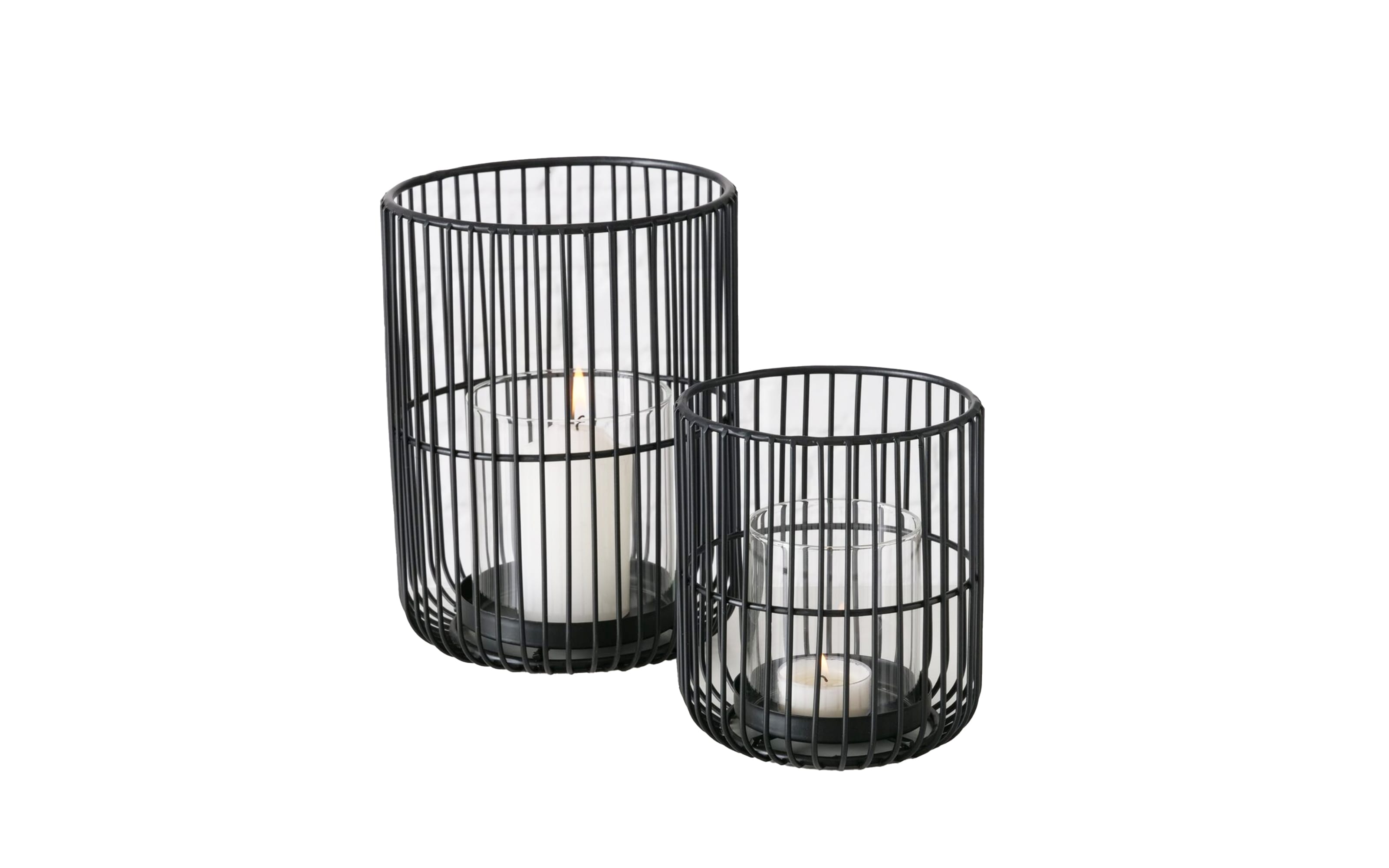 Windlichtset Cindy, schwarz, 2-teilig