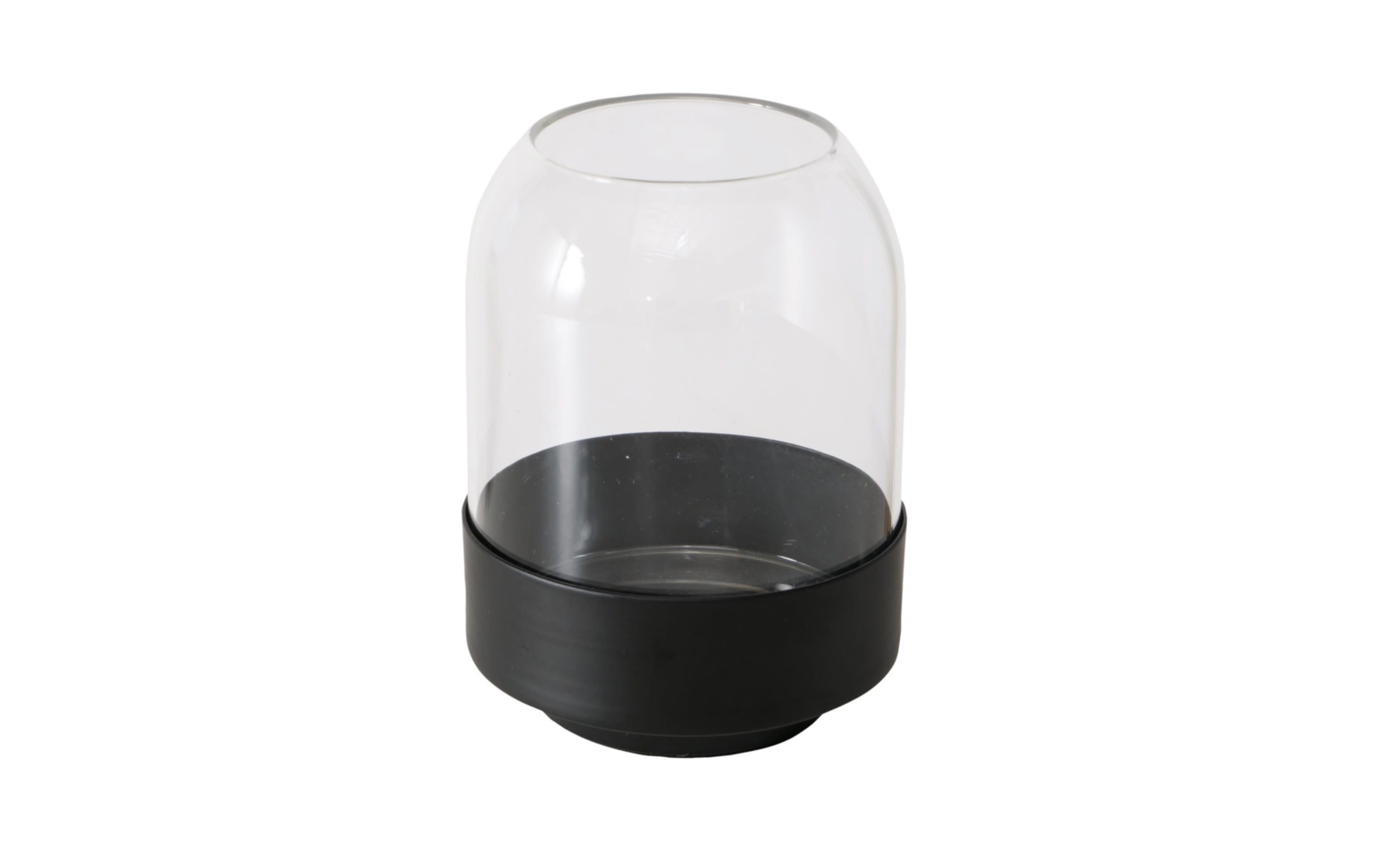 Vase Malena, schwarz/transparent, 12,5 cm