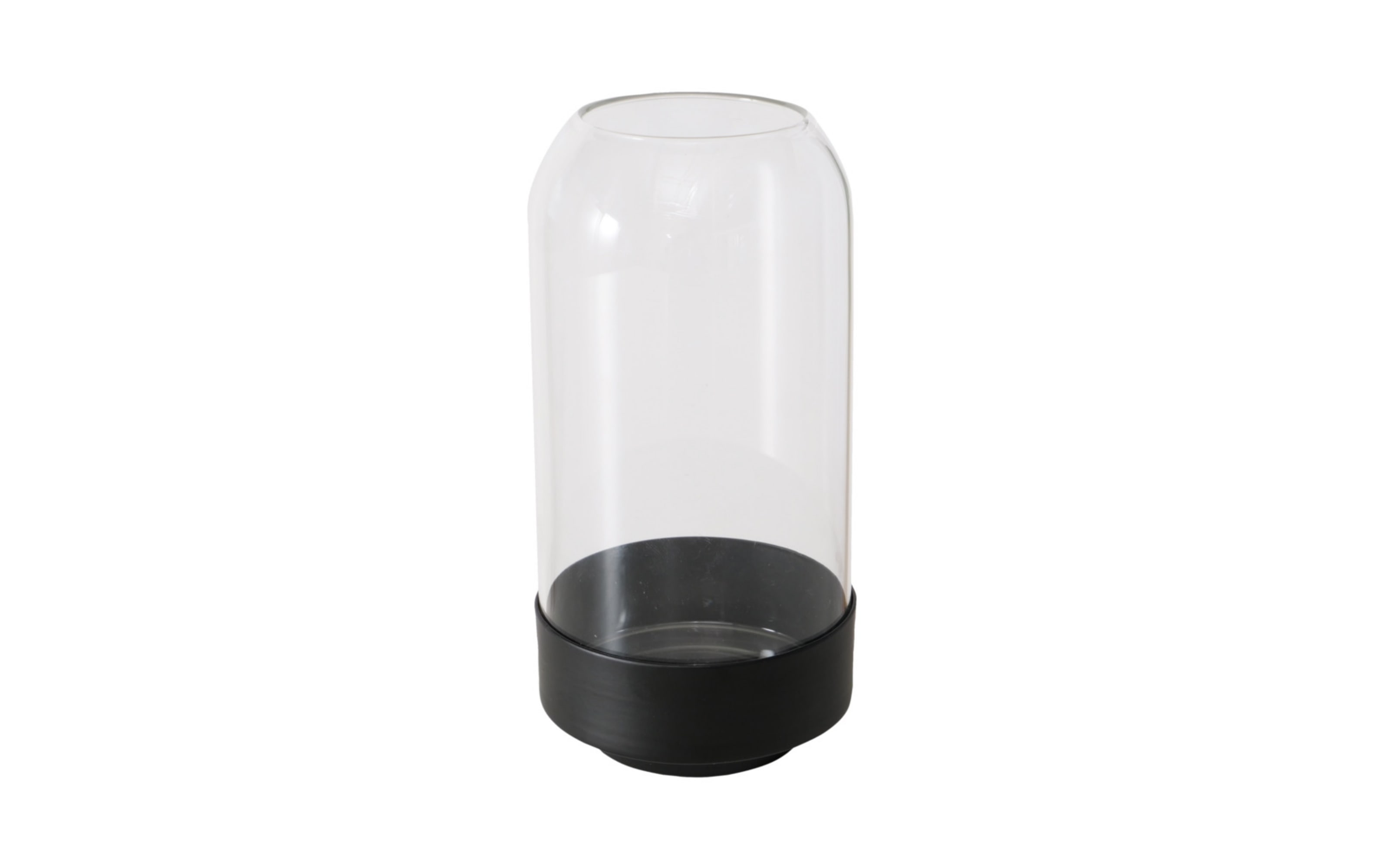 Vase Malena, schwarz/transparent, 18 cm