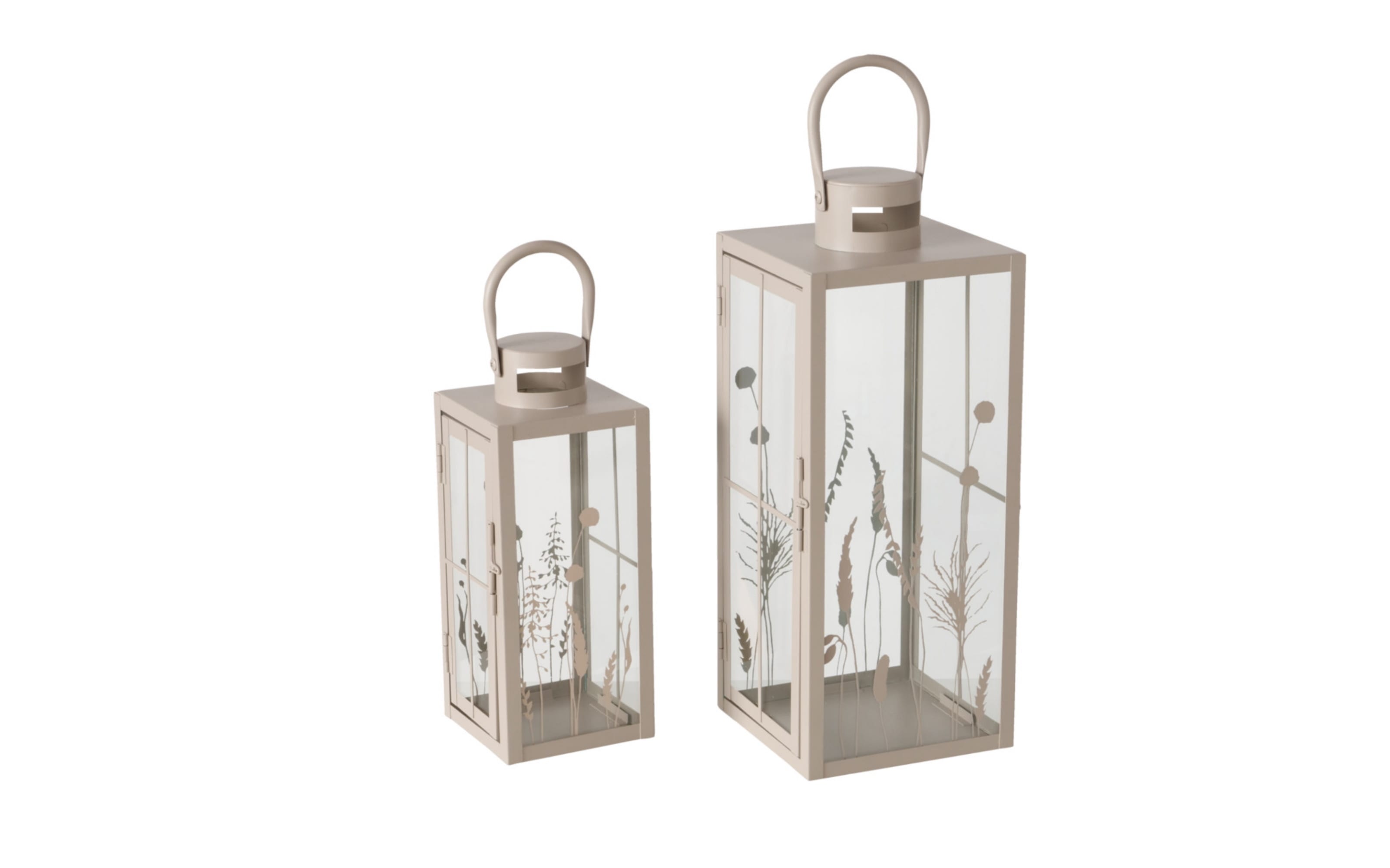 Laternenset Jelena, beige, 2-teilig