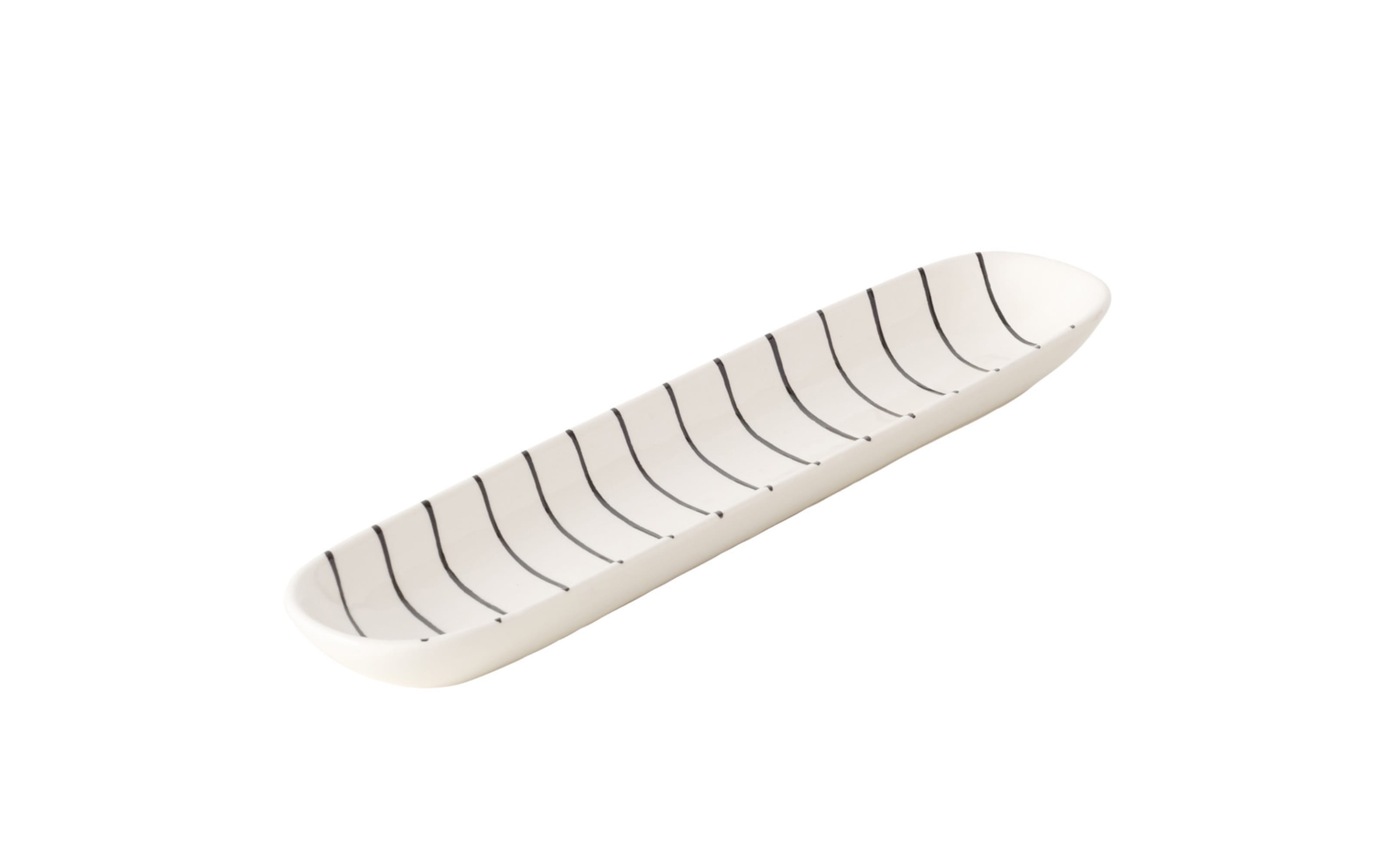 Schale Baguette, weiß/schwarz