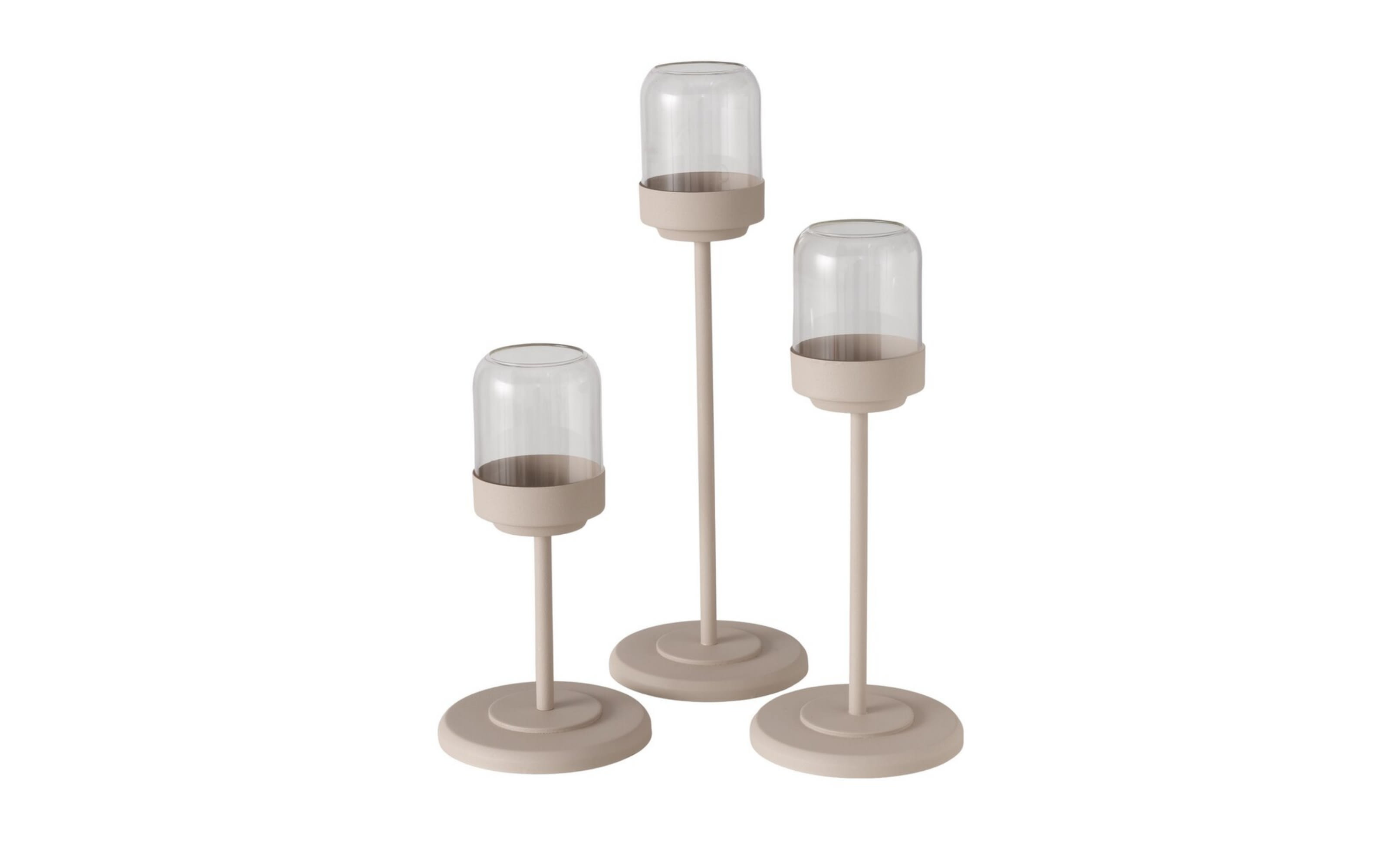 Windlichtset Senza, beige, 3-teilig