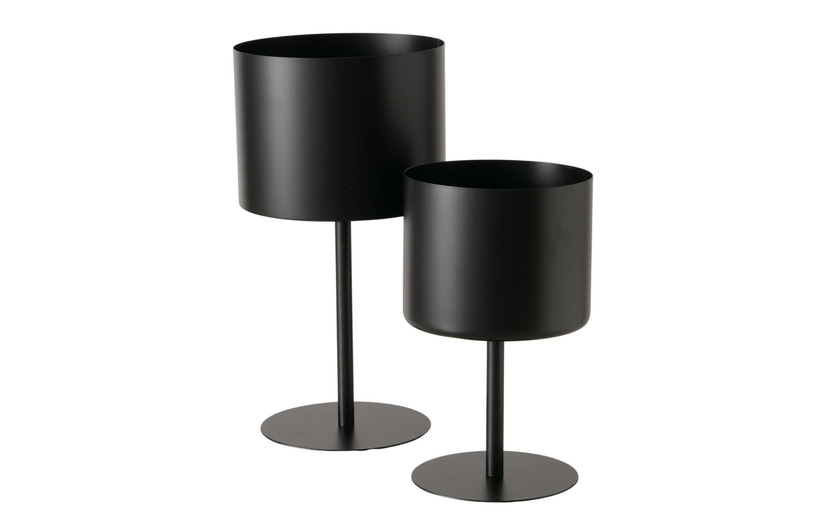 Übertopfset Podest, schwarz, 2-teilig
