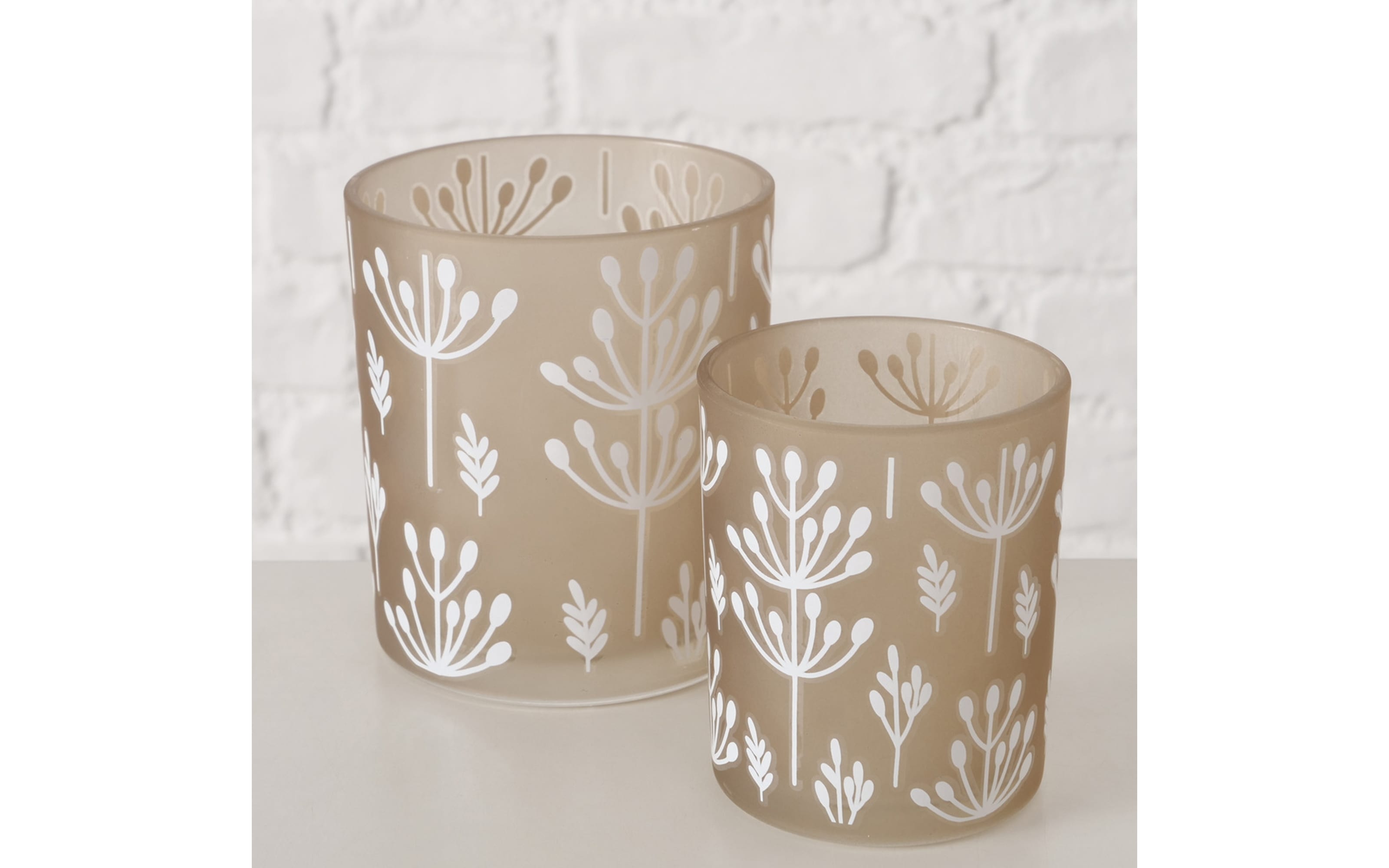 Windlichtset Farah, beige, 2-teilig
