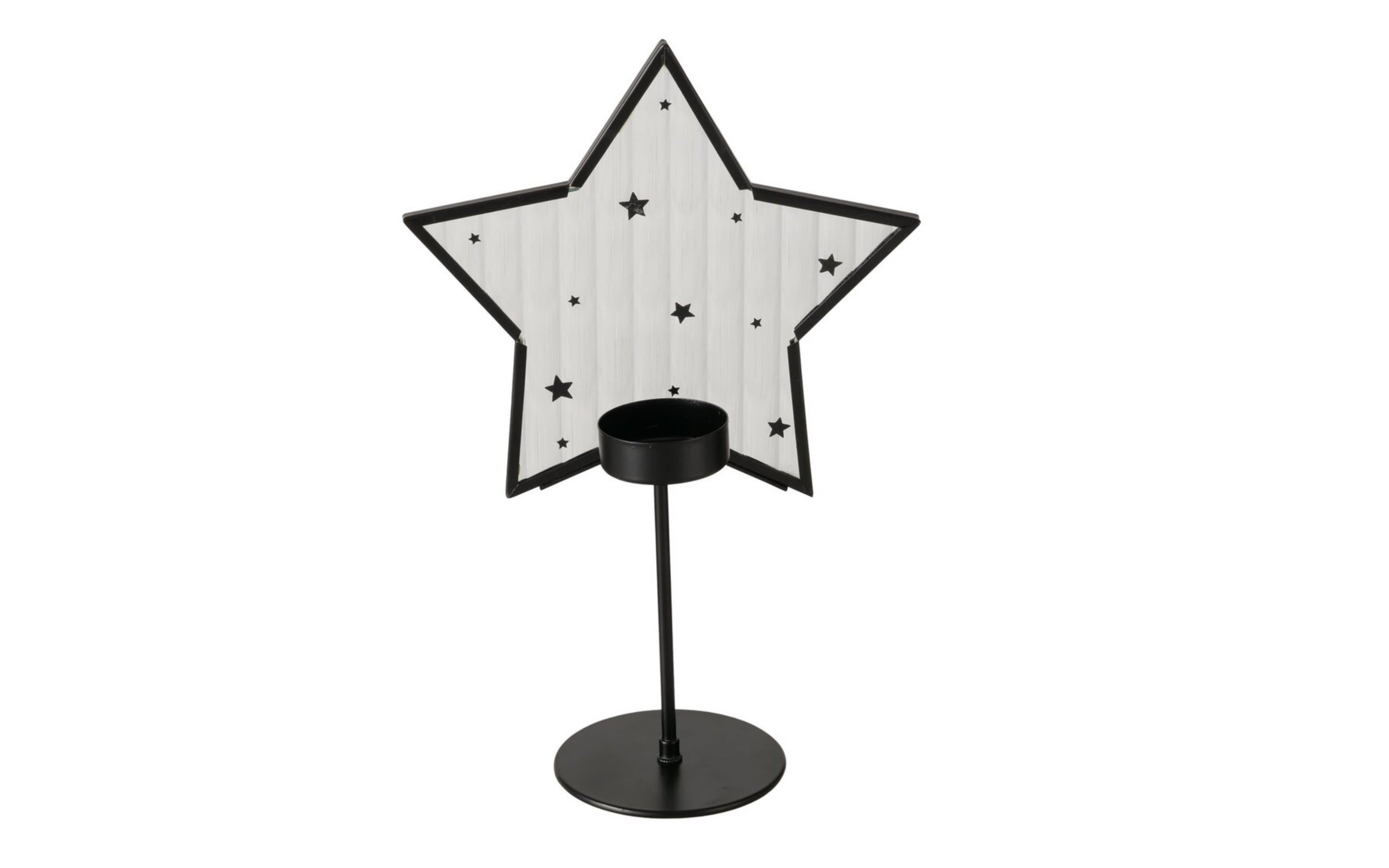 Teelichthalter Stern, schwarz, 25,5 cm
