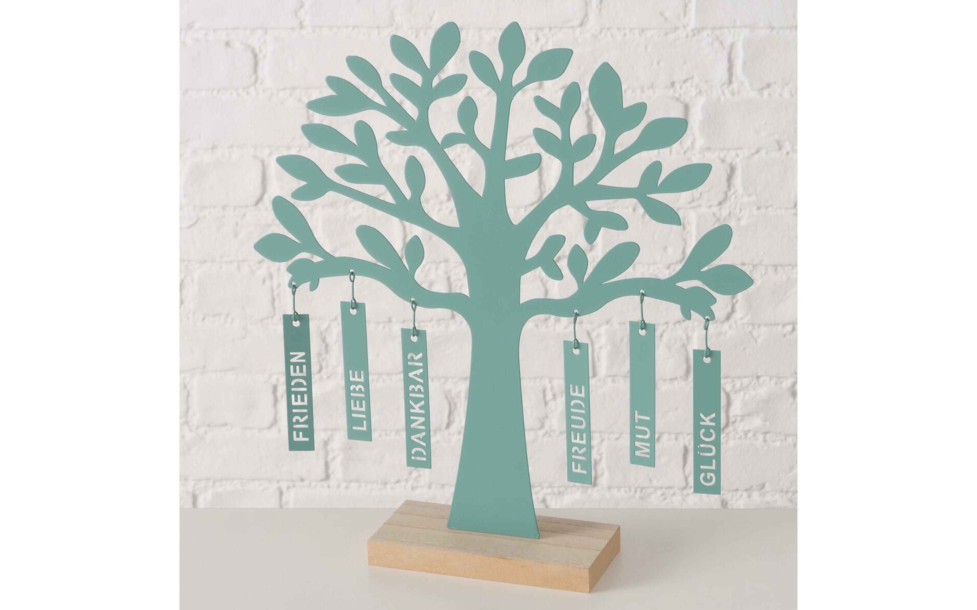 Dekoaufsteller Wunschbaum, türkis 